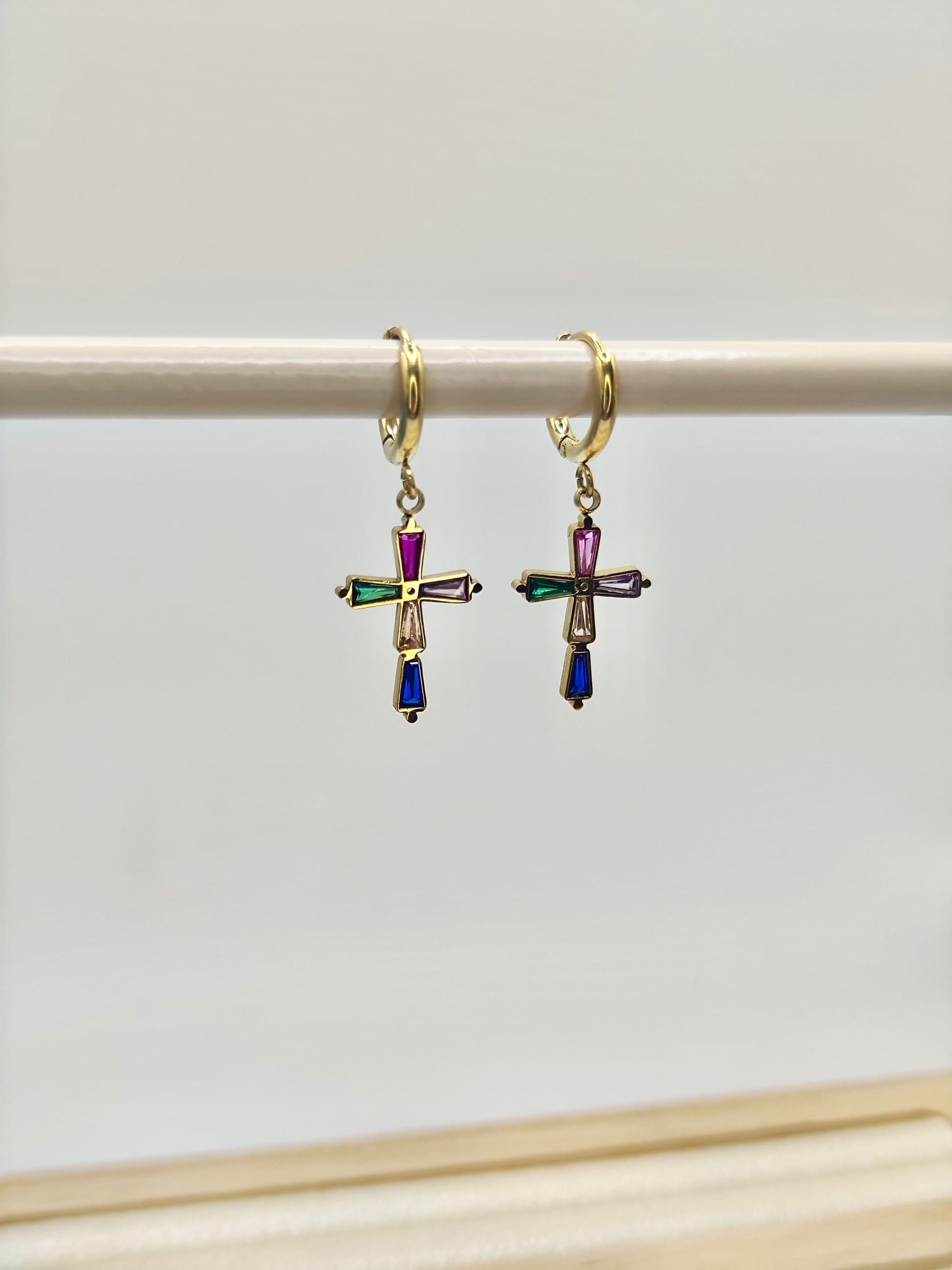 Pendientes Cruz Multicolor