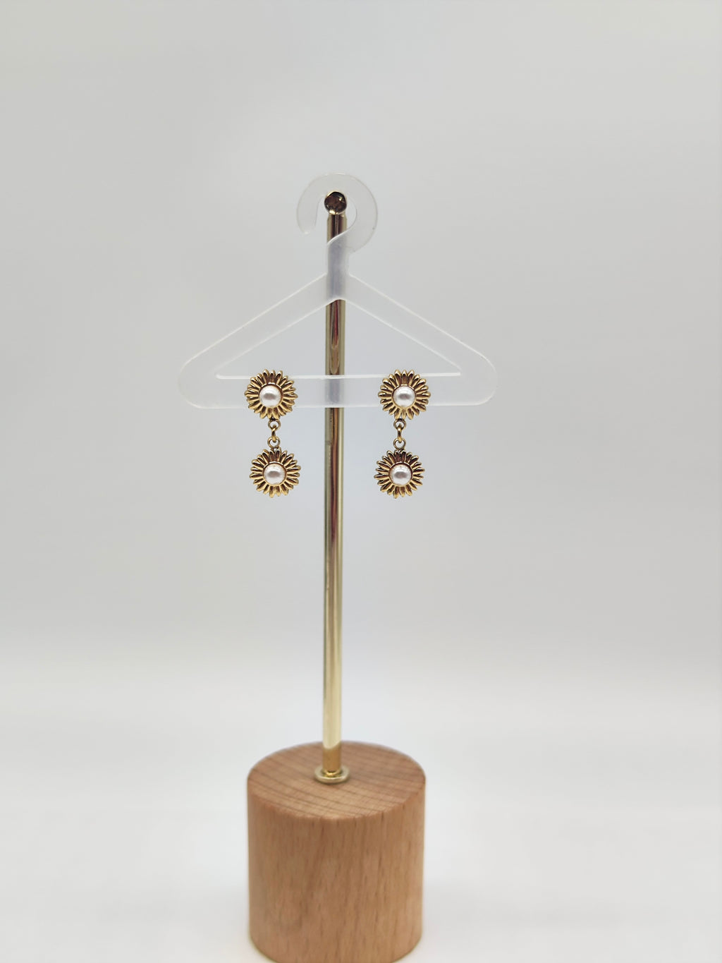 Pendientes Sol Perlado