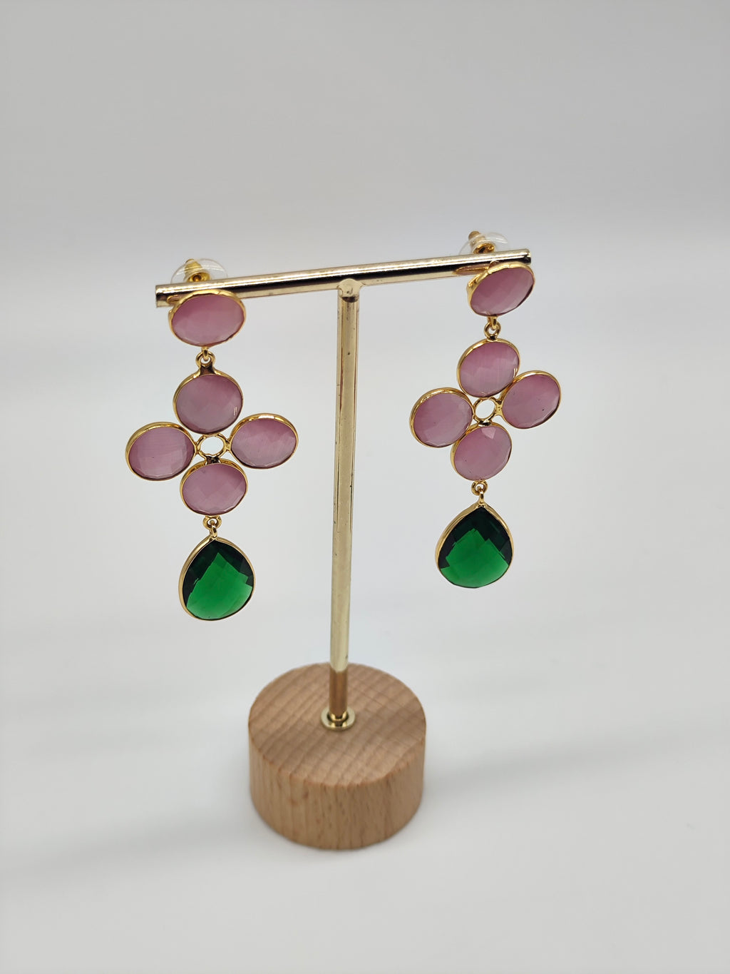 ✧ Pendientes Padma Rosa Verde · Edición Limitada