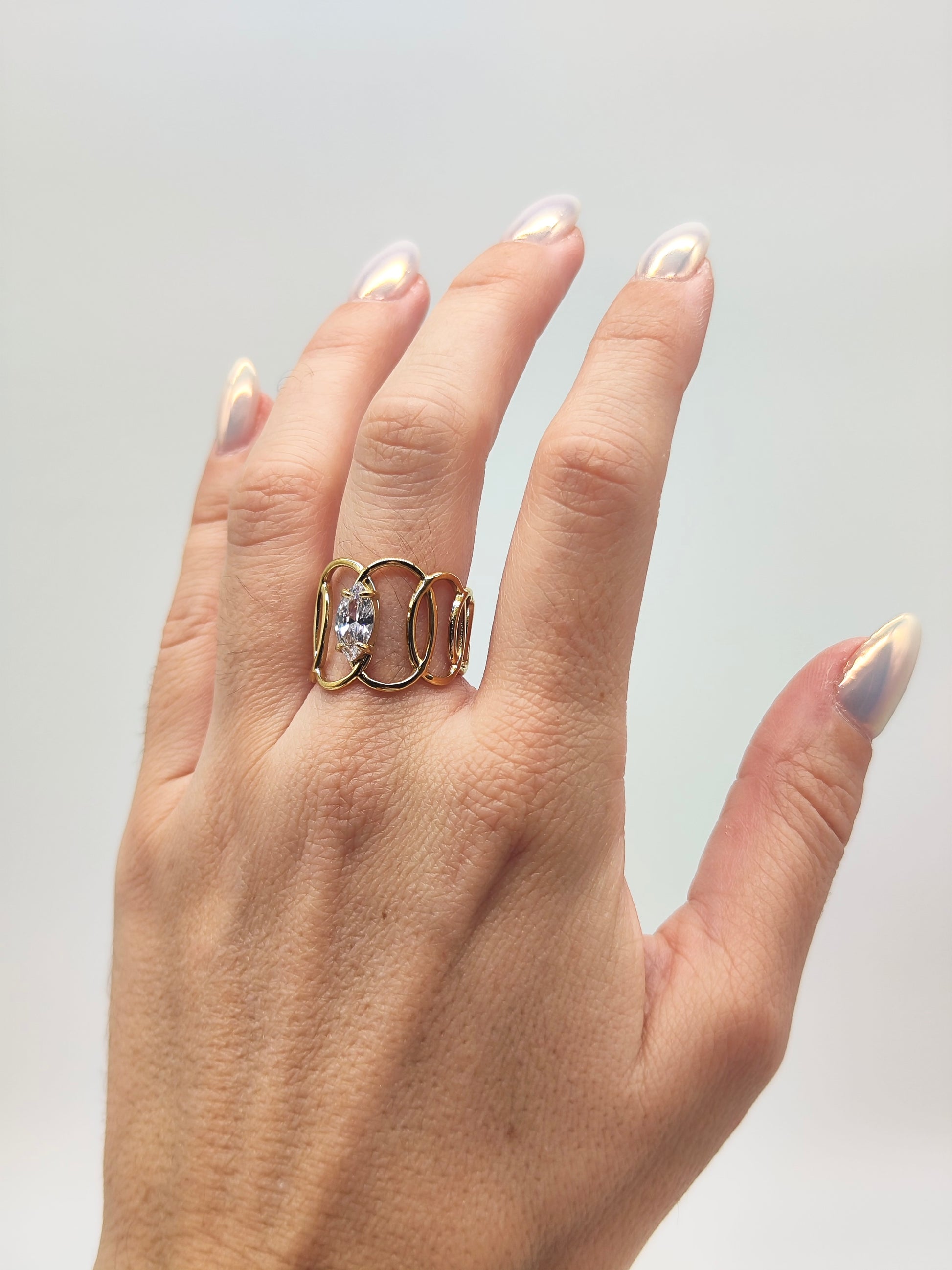 Anillo Ola Brillante