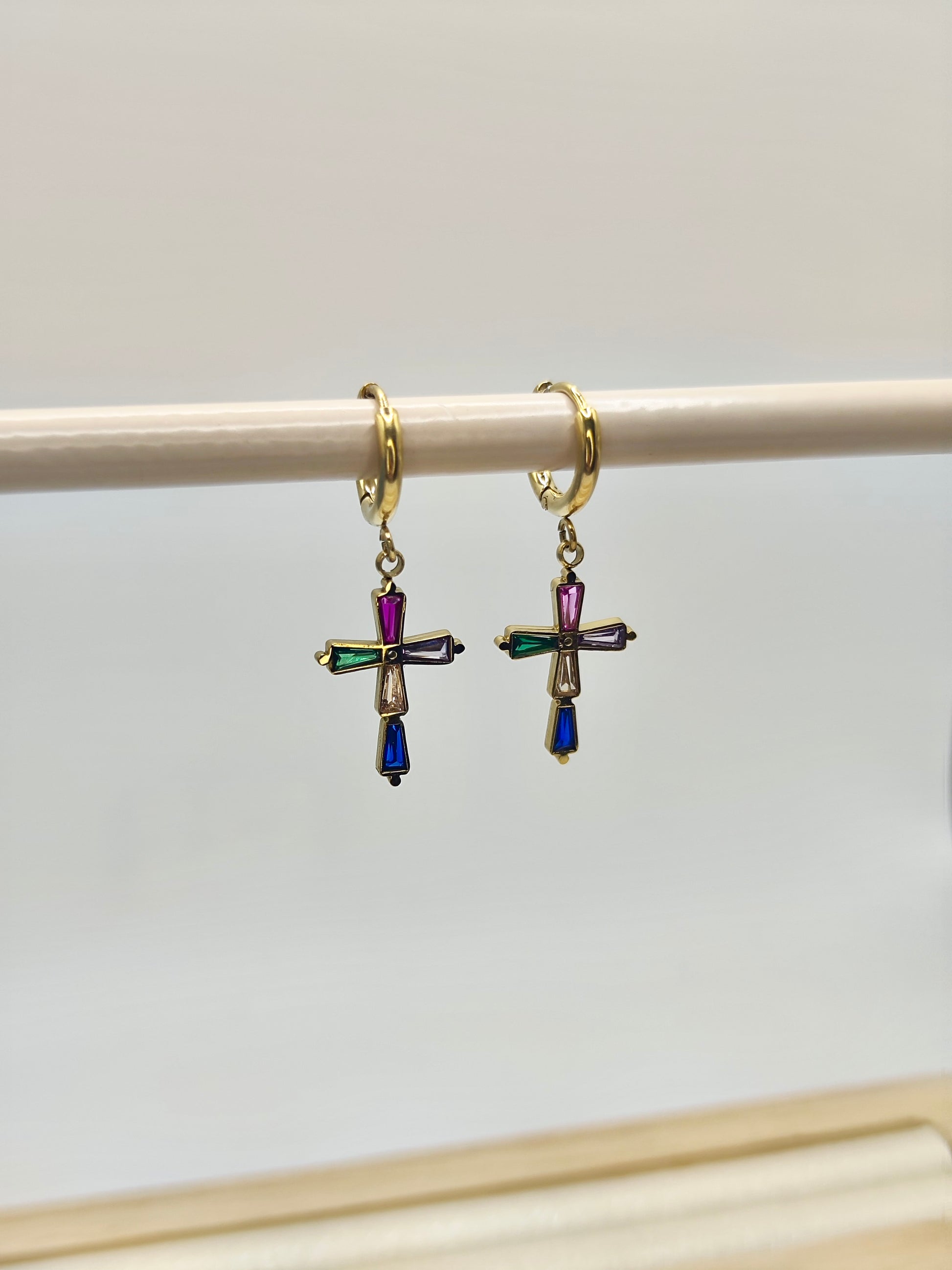 Pendientes Cruz Multicolor