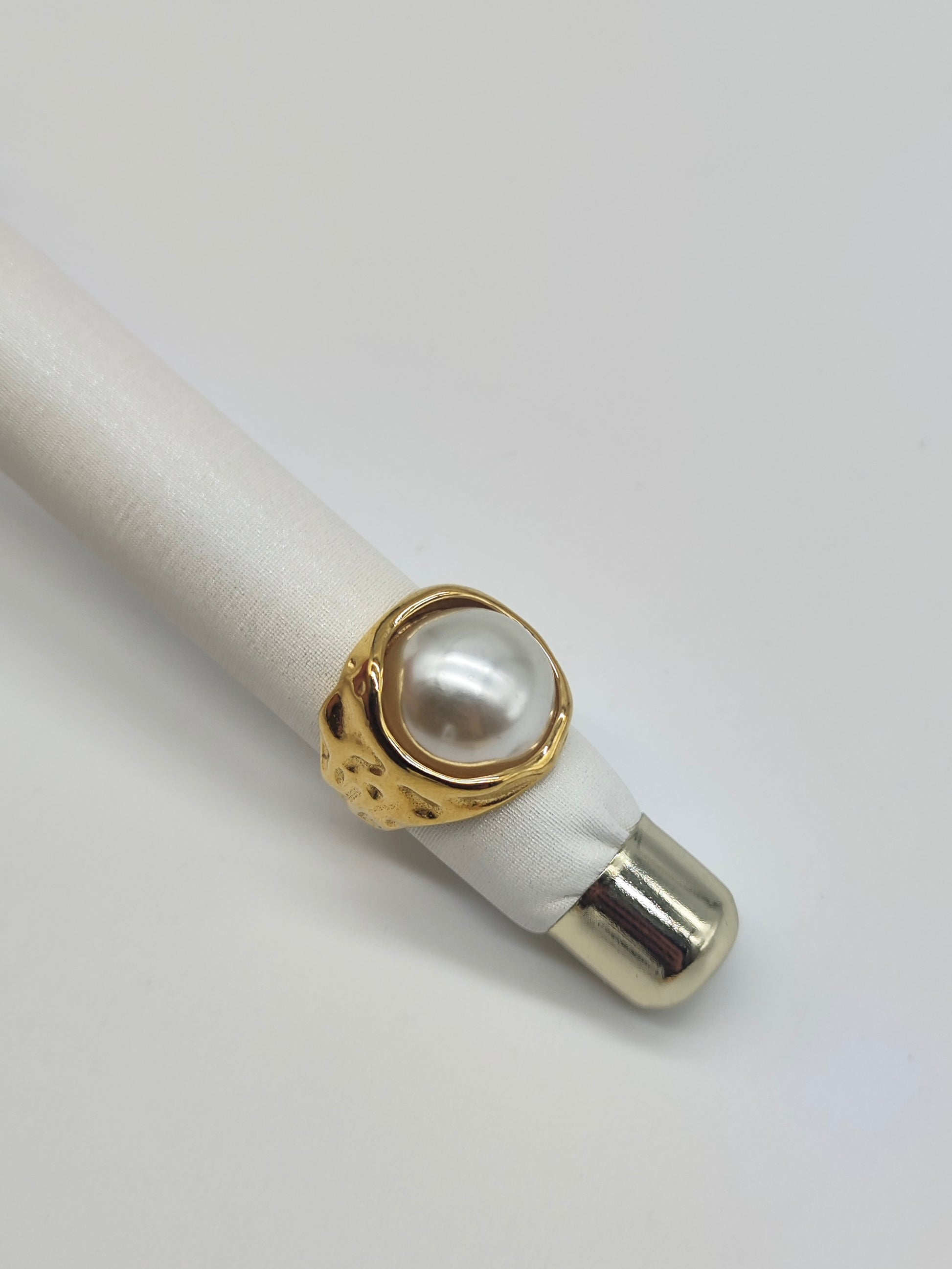 Anillo Perla Éter – Anillo de Acero Inoxidable con Perla