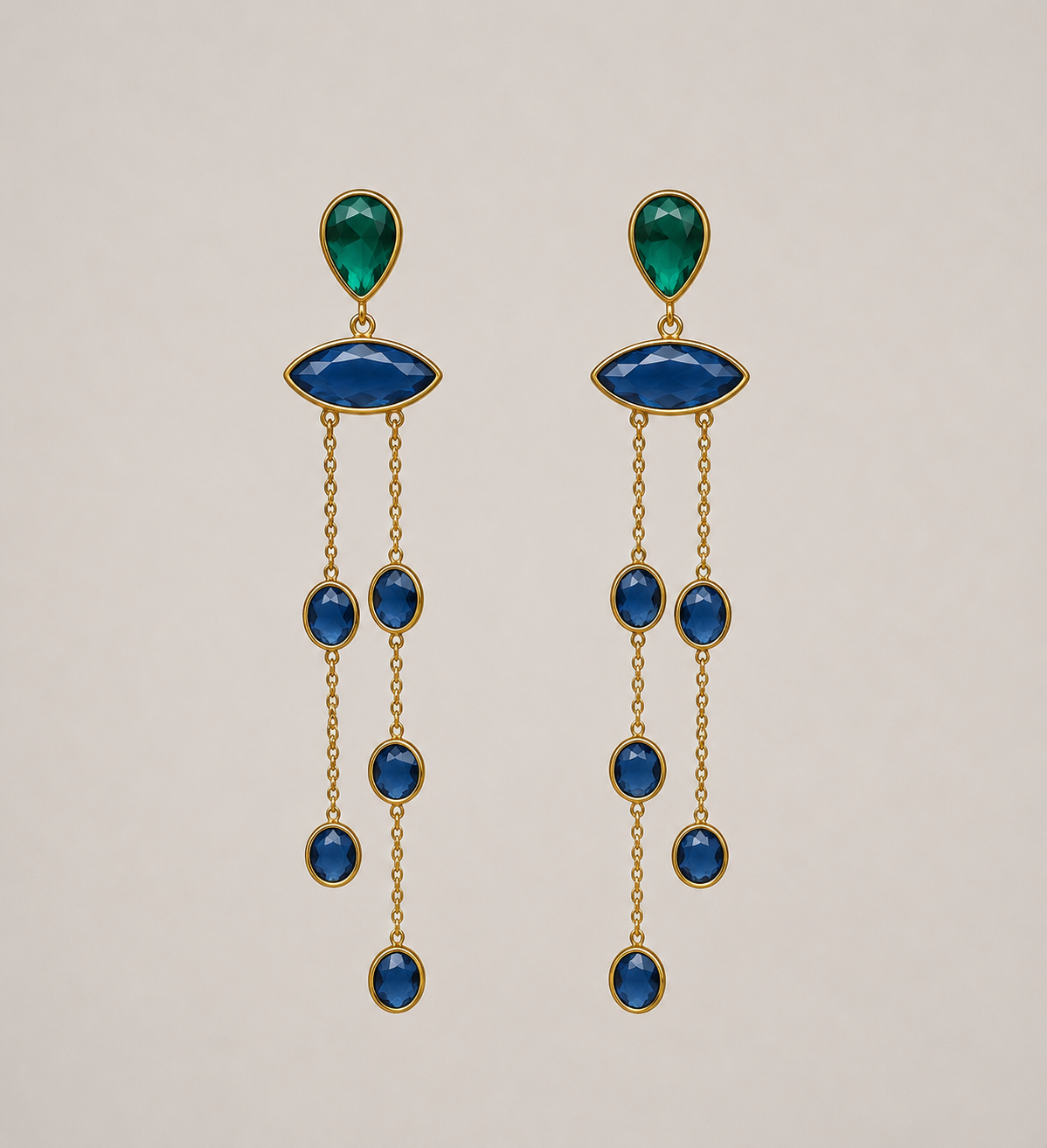 ✧ Pendientes Neela Dhara Esmeralda · Edición Limitada