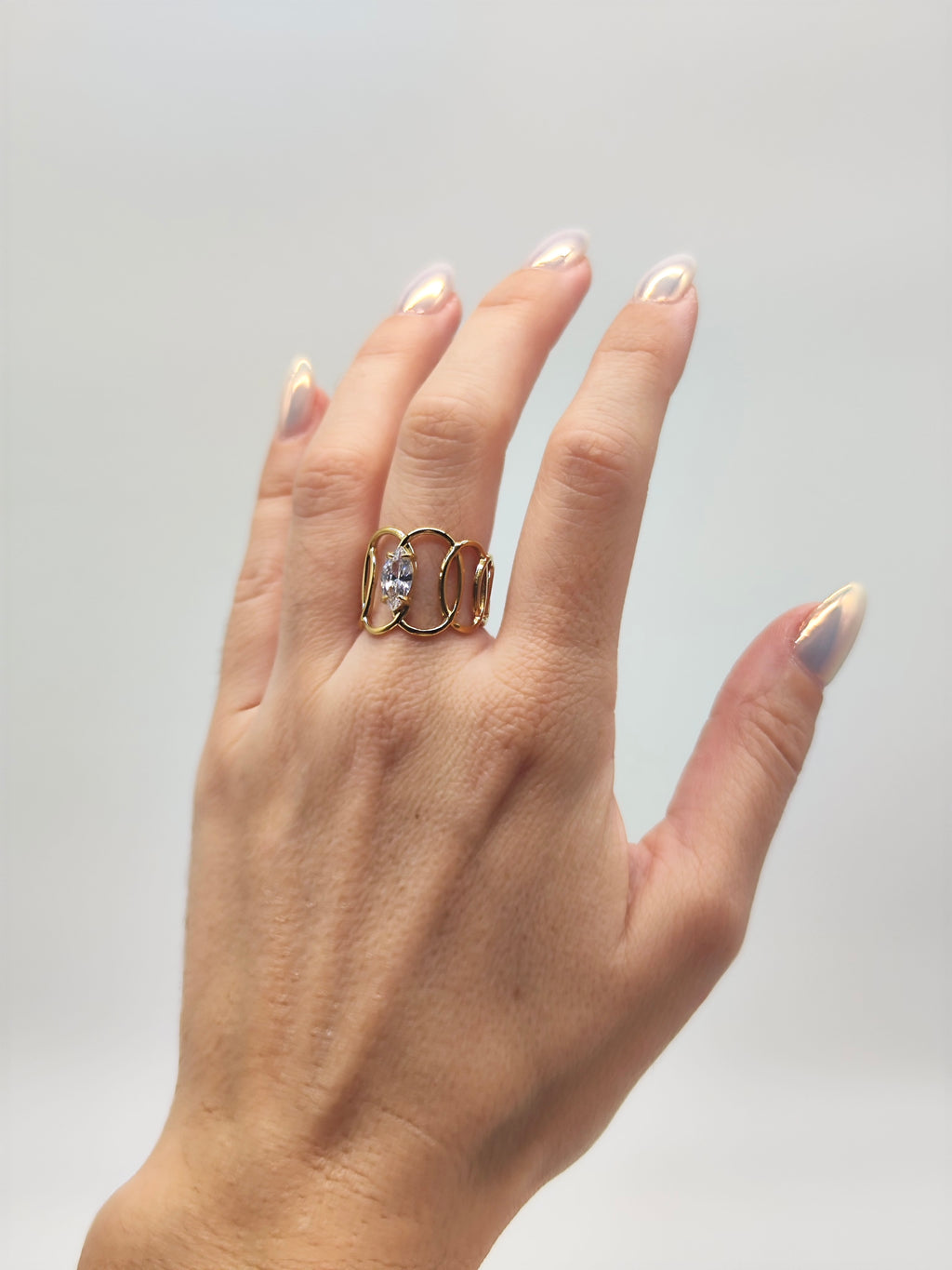 Anillo Ola Brillante