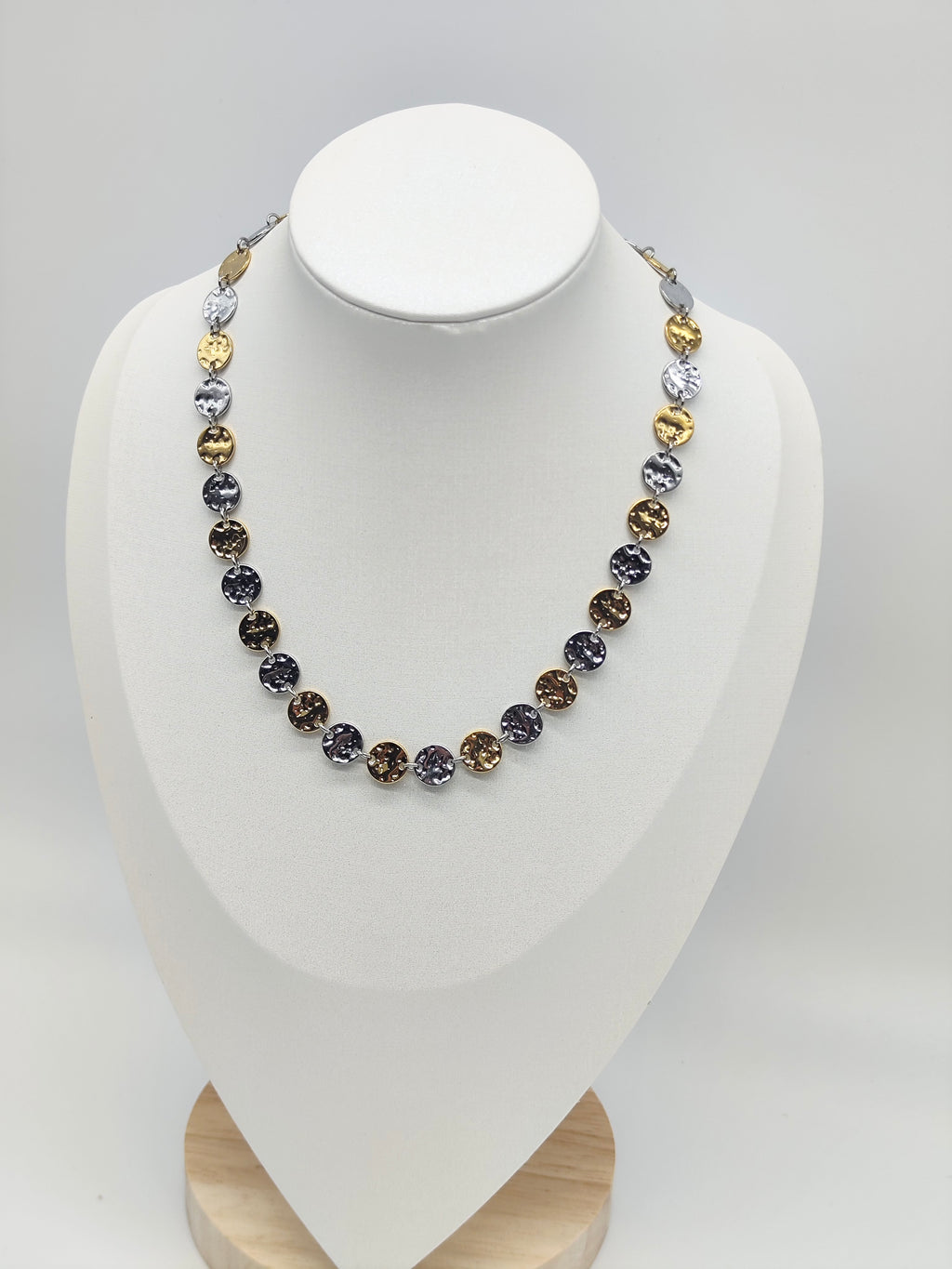 Collar Bicolor de Acero Inoxidable – Dorado y Plateado