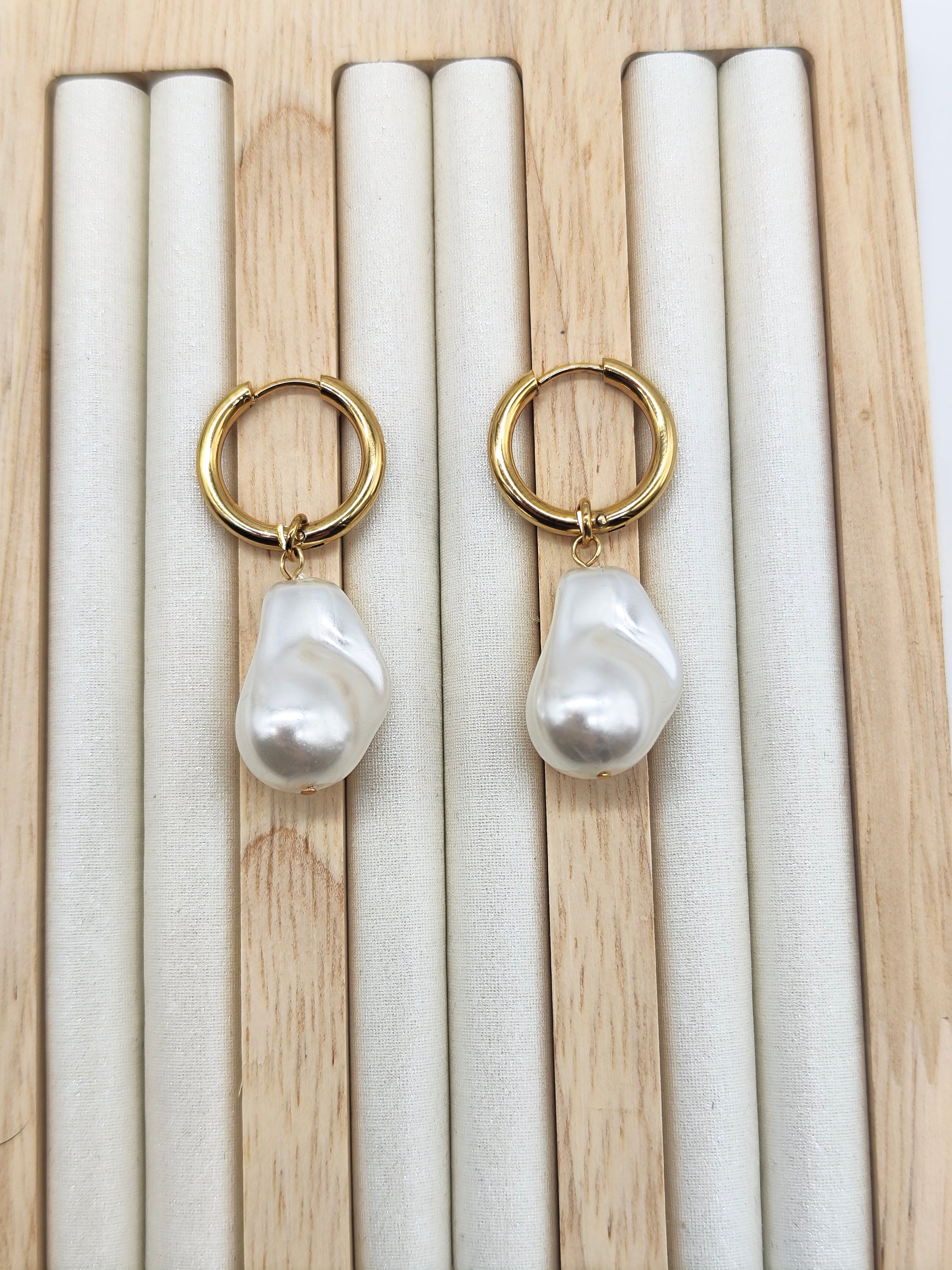 Pendientes aro Perla Mediterránea