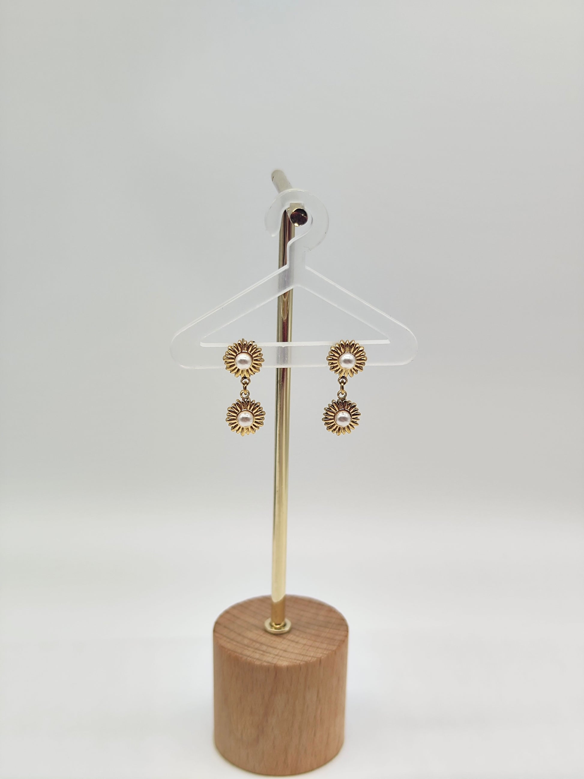 Pendientes Sol Perlado