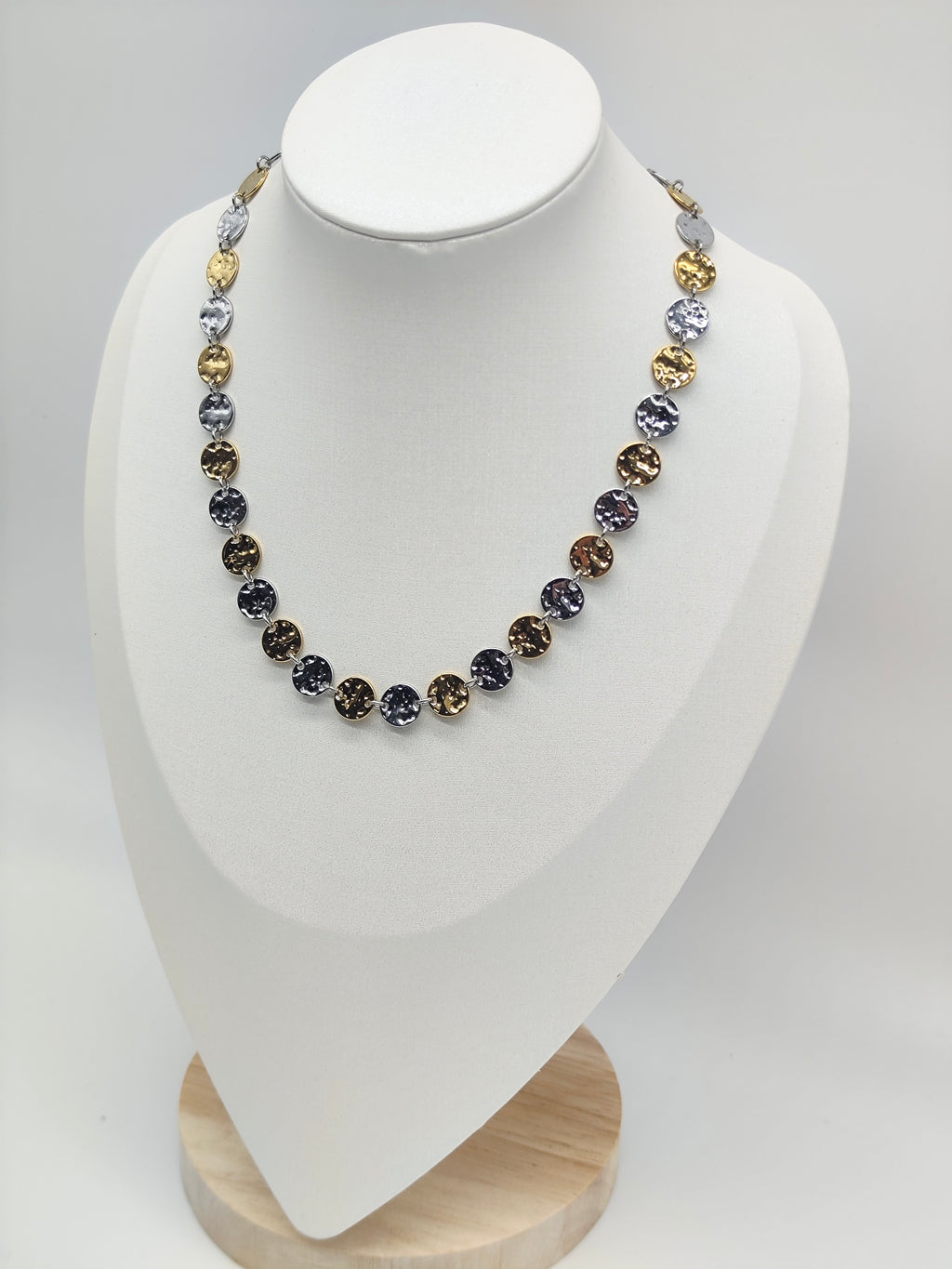 Collar Bicolor de Acero Inoxidable – Dorado y Plateado