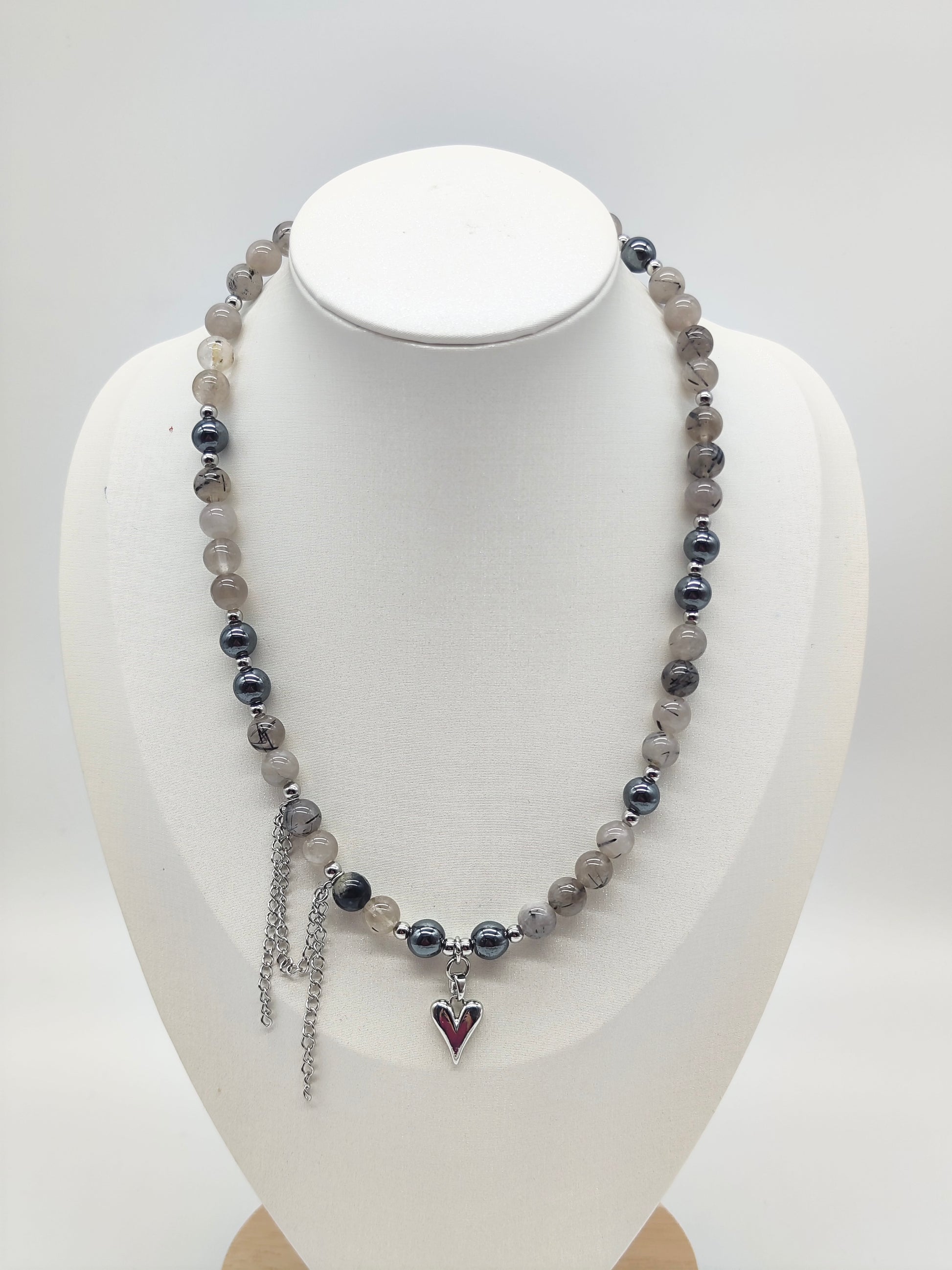 Collar artesanal Aura Gris