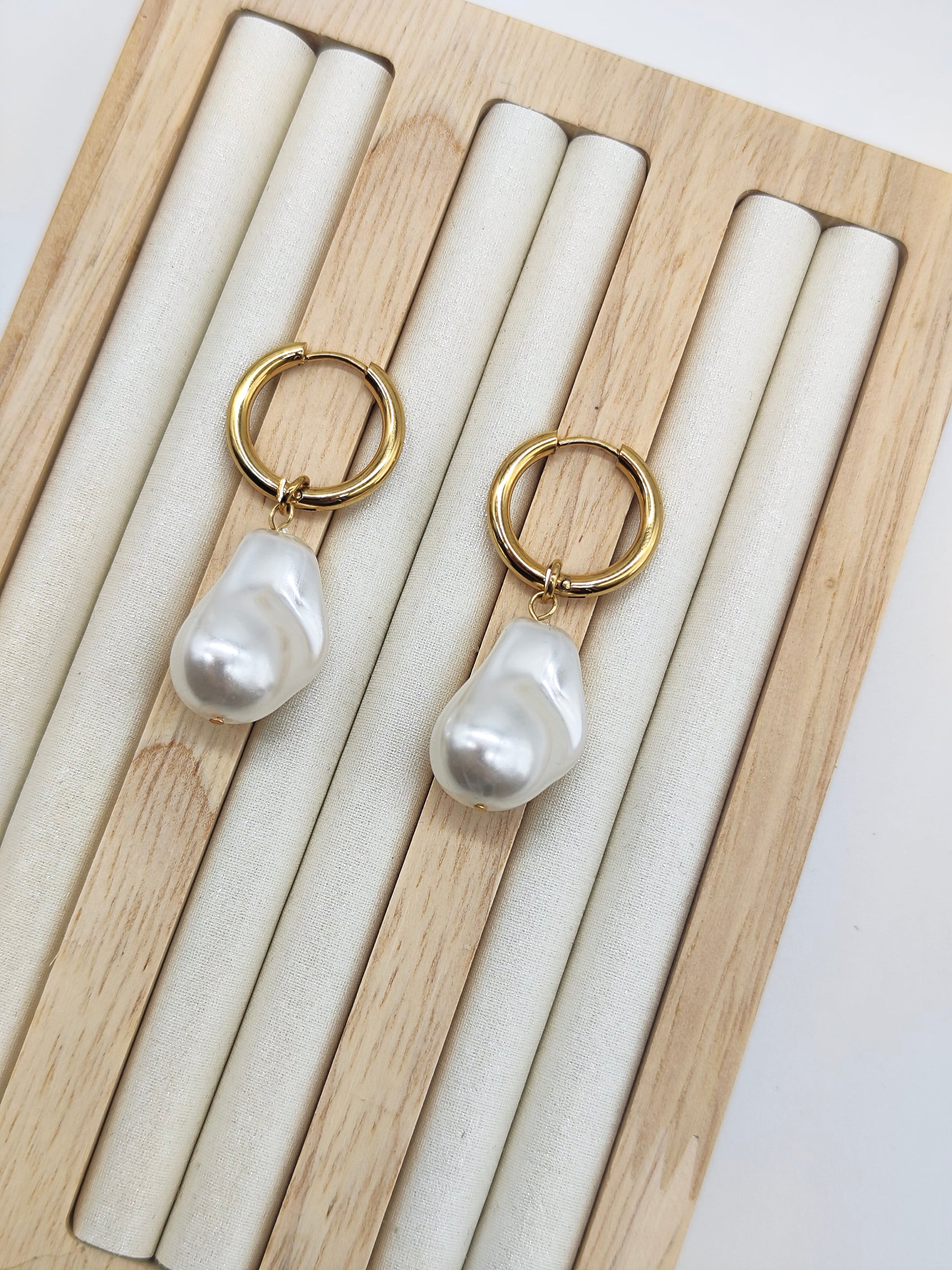 Pendientes aro Perla Mediterránea