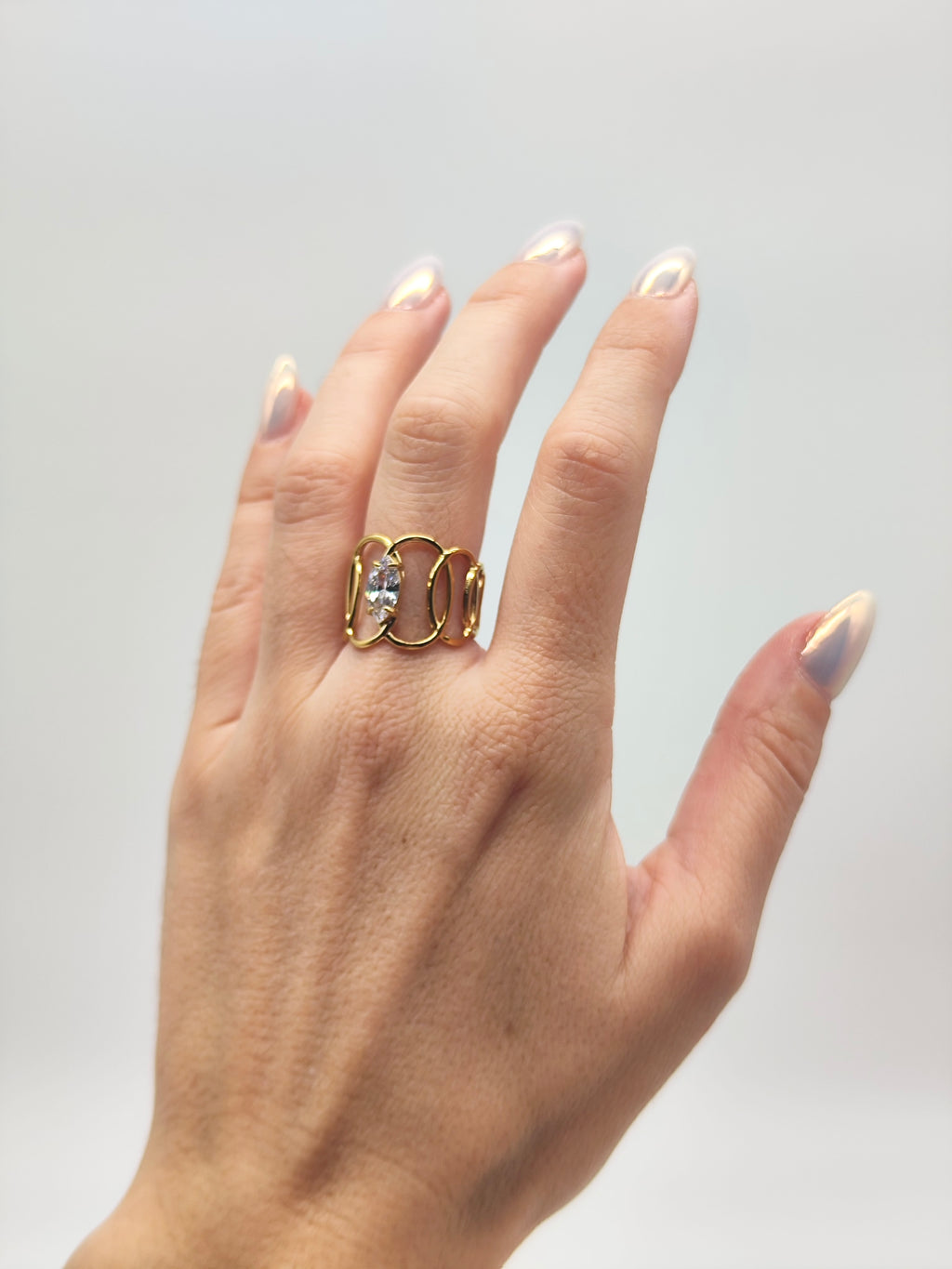 Anillo Ola Brillante