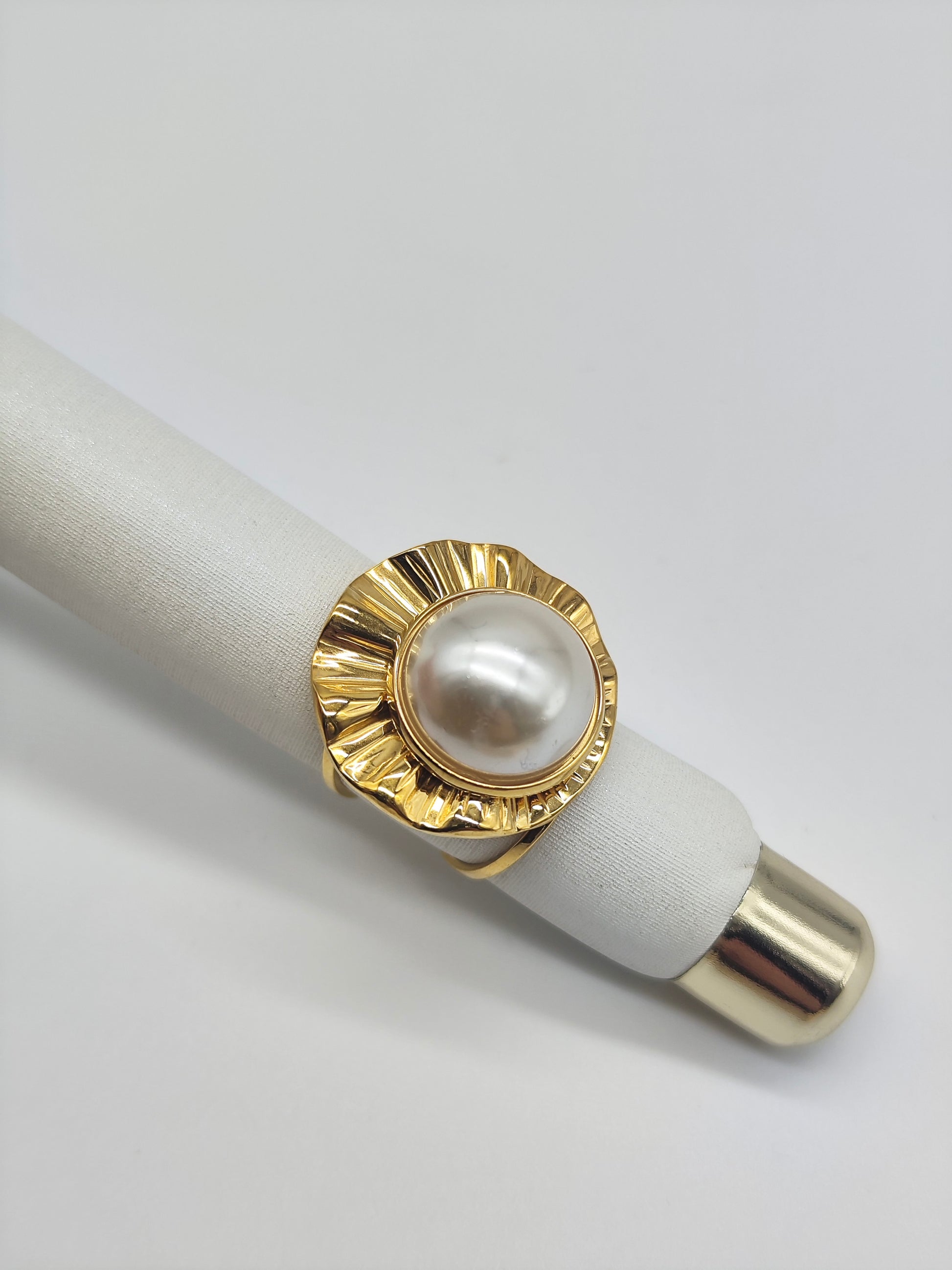 Anillo Soléa Perla – Acero Inoxidable Dorado