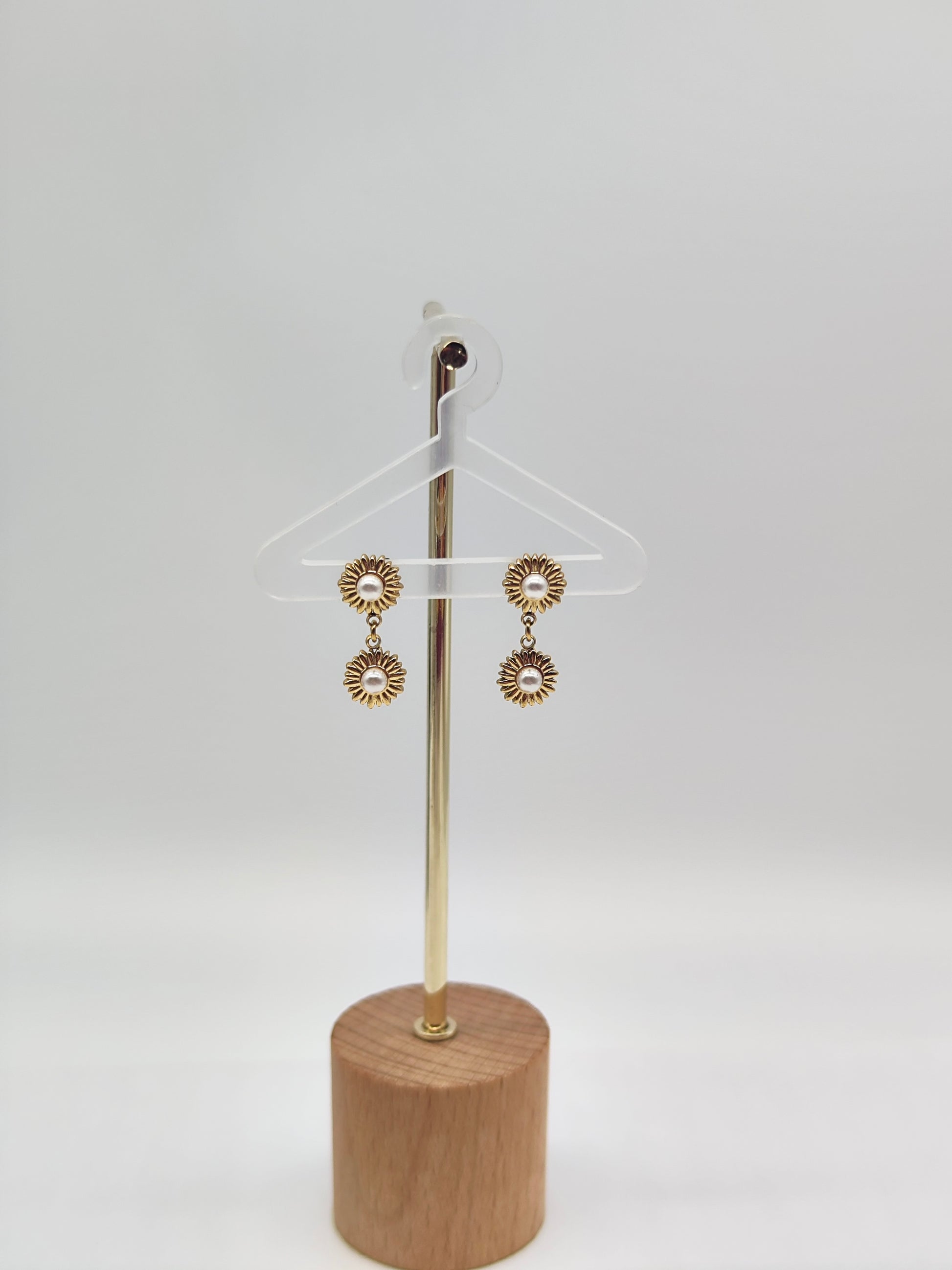 Pendientes Sol Perlado