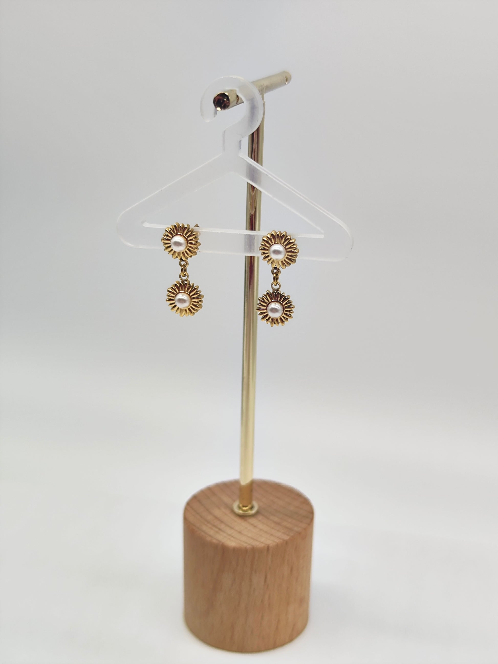 Pendientes Sol Perlado