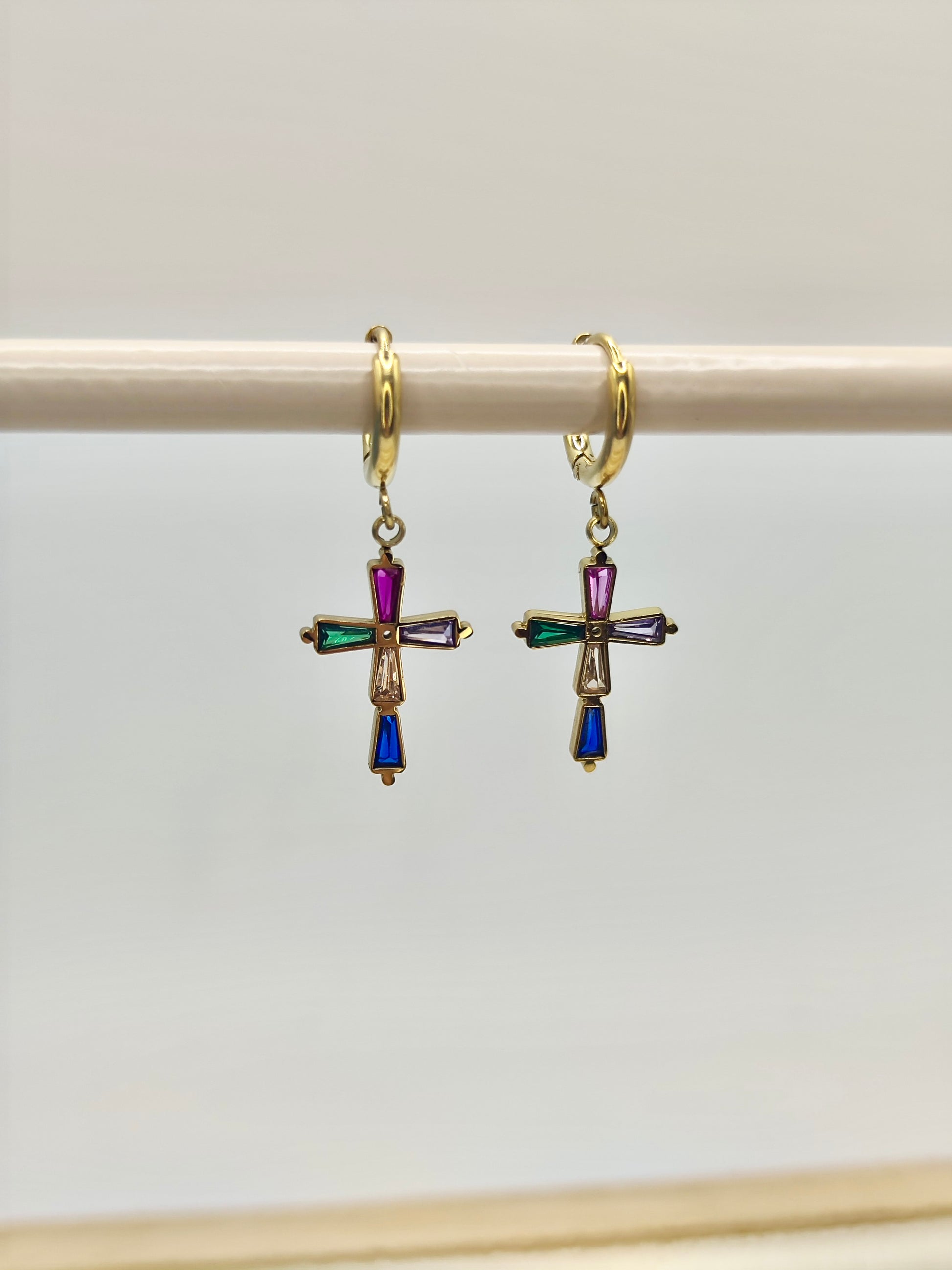 Pendientes Cruz Multicolor