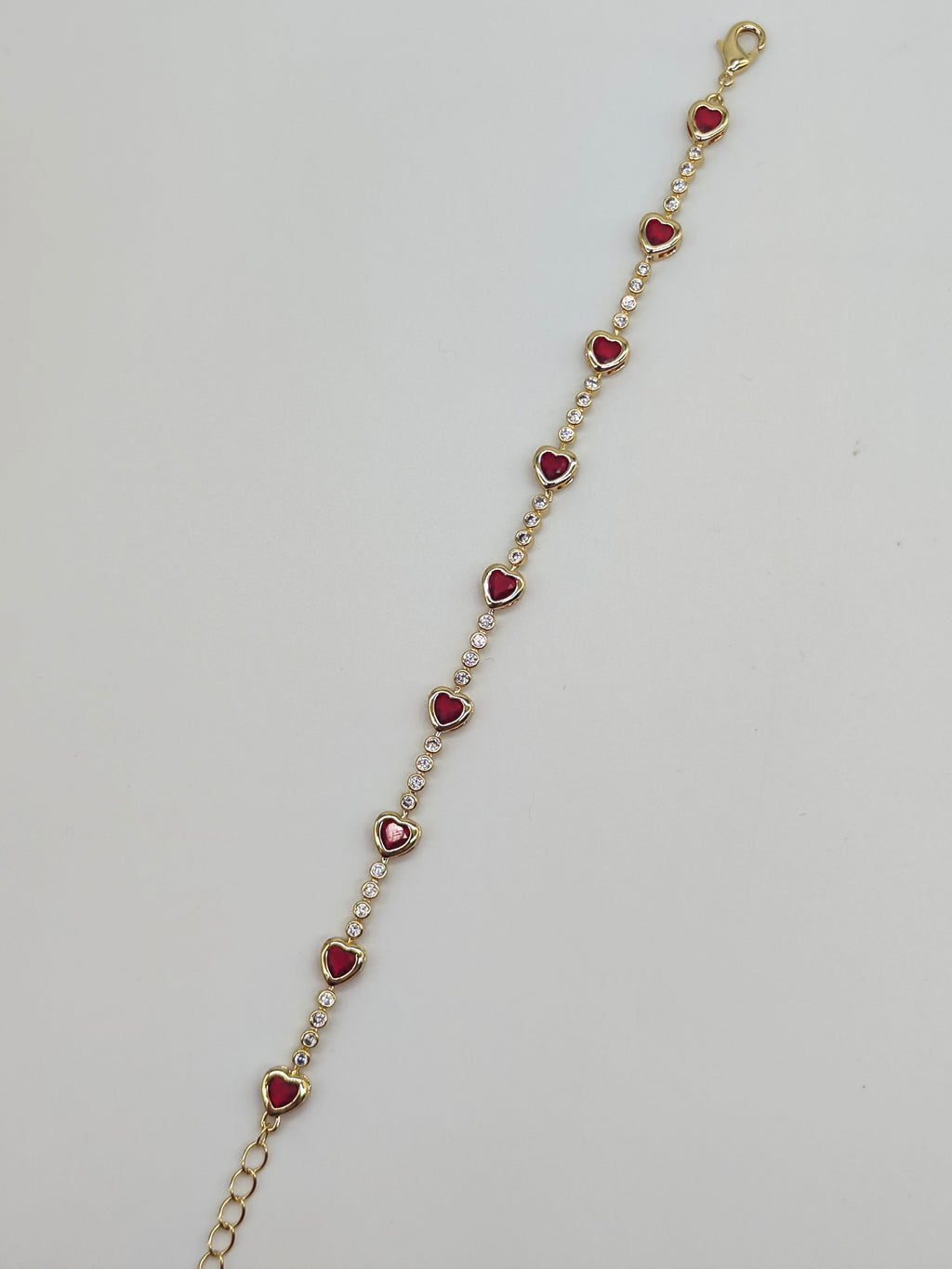 Pulsera Corazones Rubí