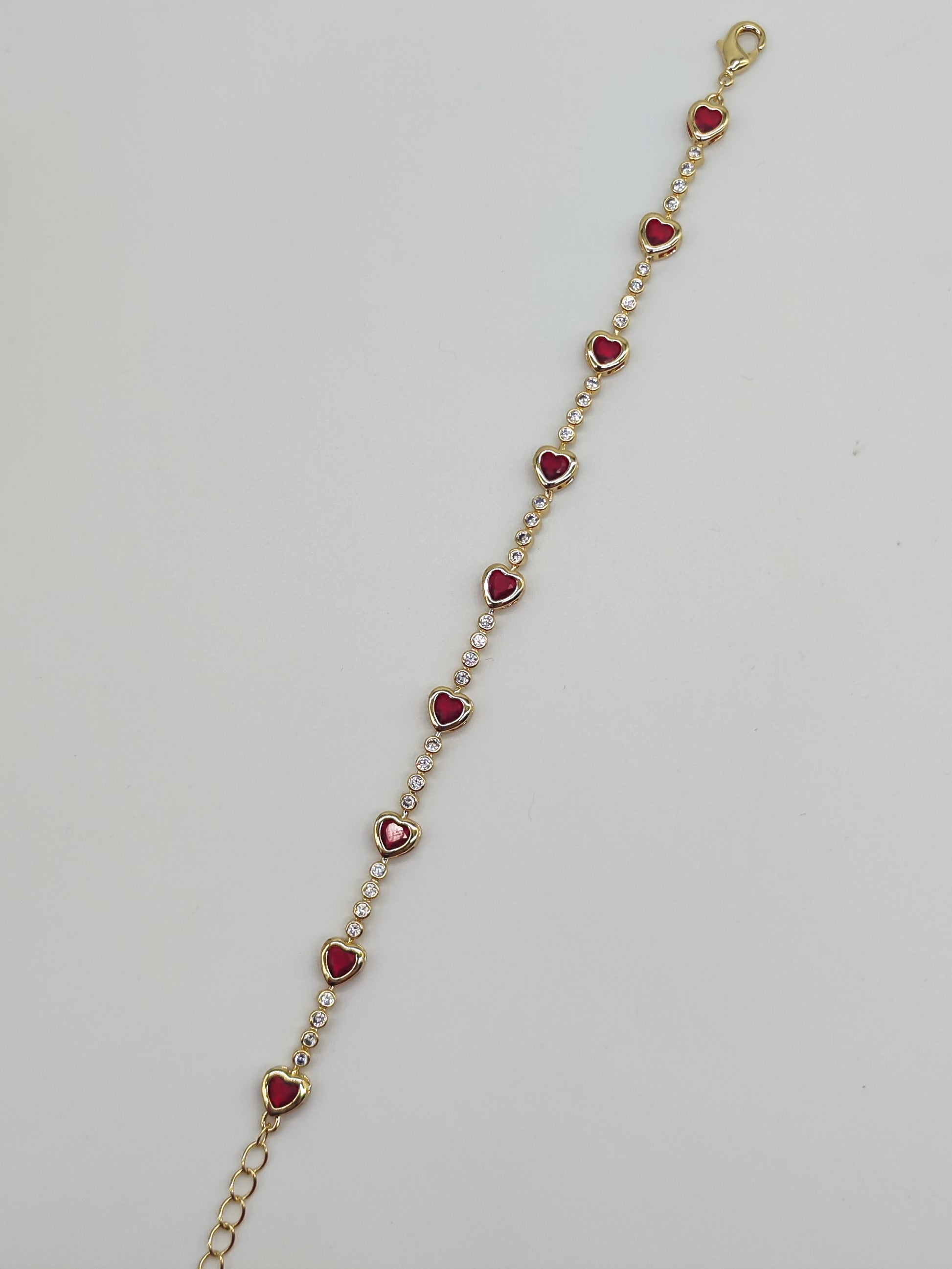 Pulsera Corazones Rubí