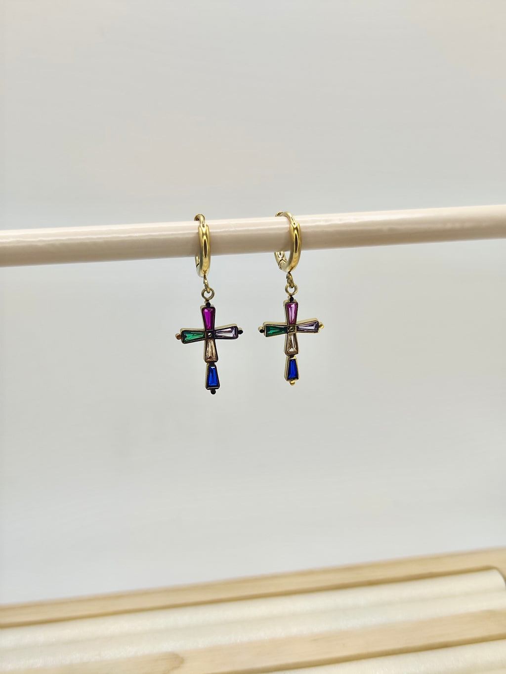 Pendientes Cruz Multicolor