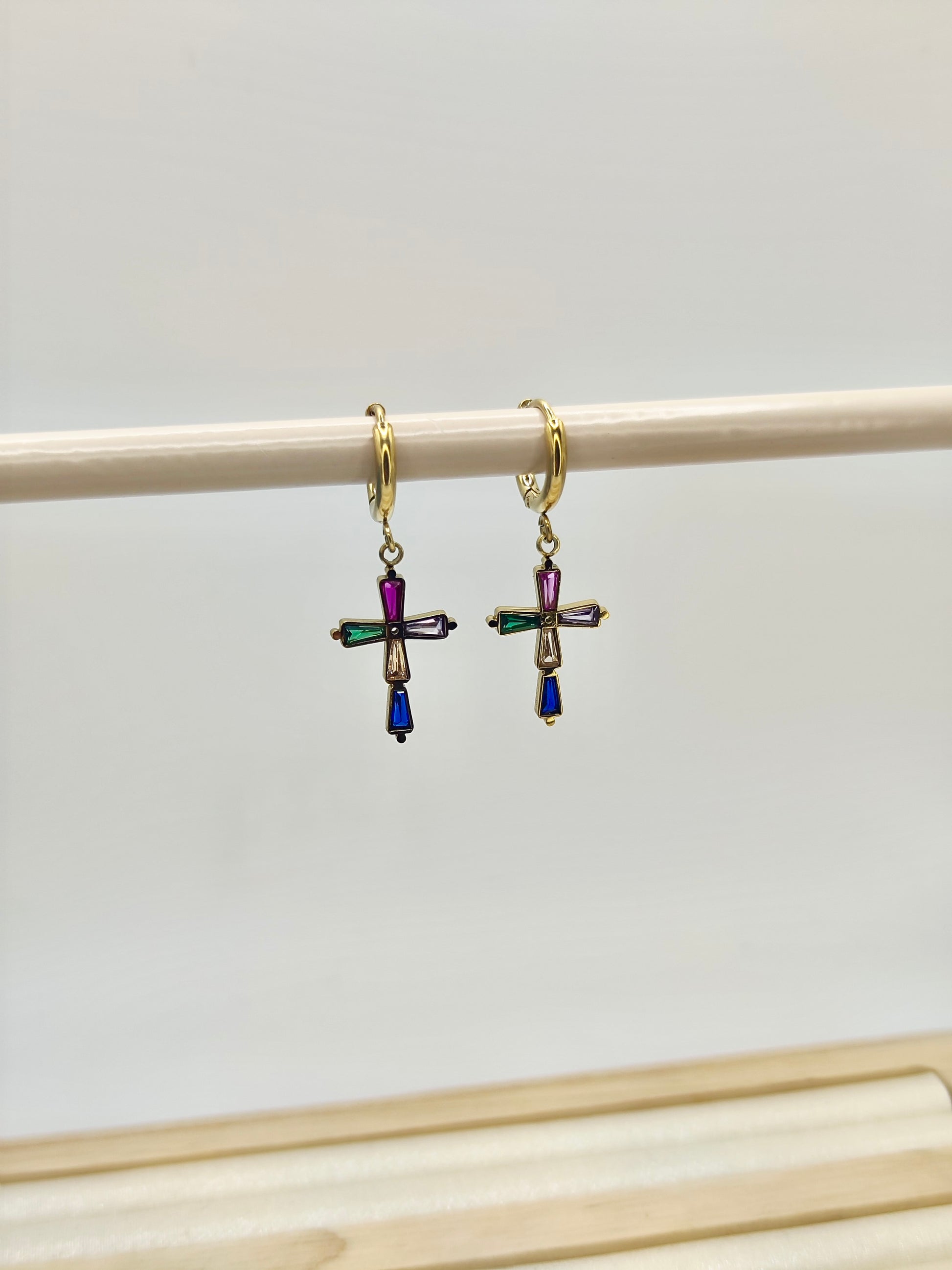 Pendientes Cruz Multicolor