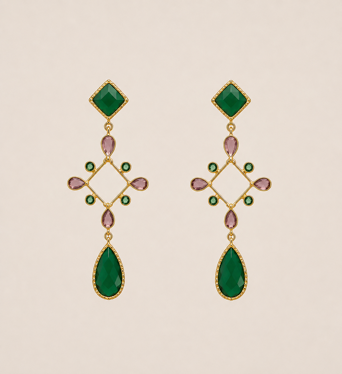 ✧ Pendientes Agni Padma Esmeralda · Edición Limitada