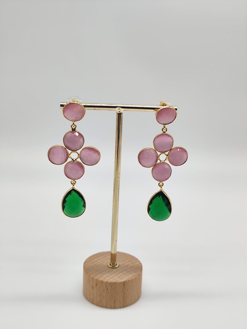 ✧ Pendientes Padma Rosa Verde · Edición Limitada