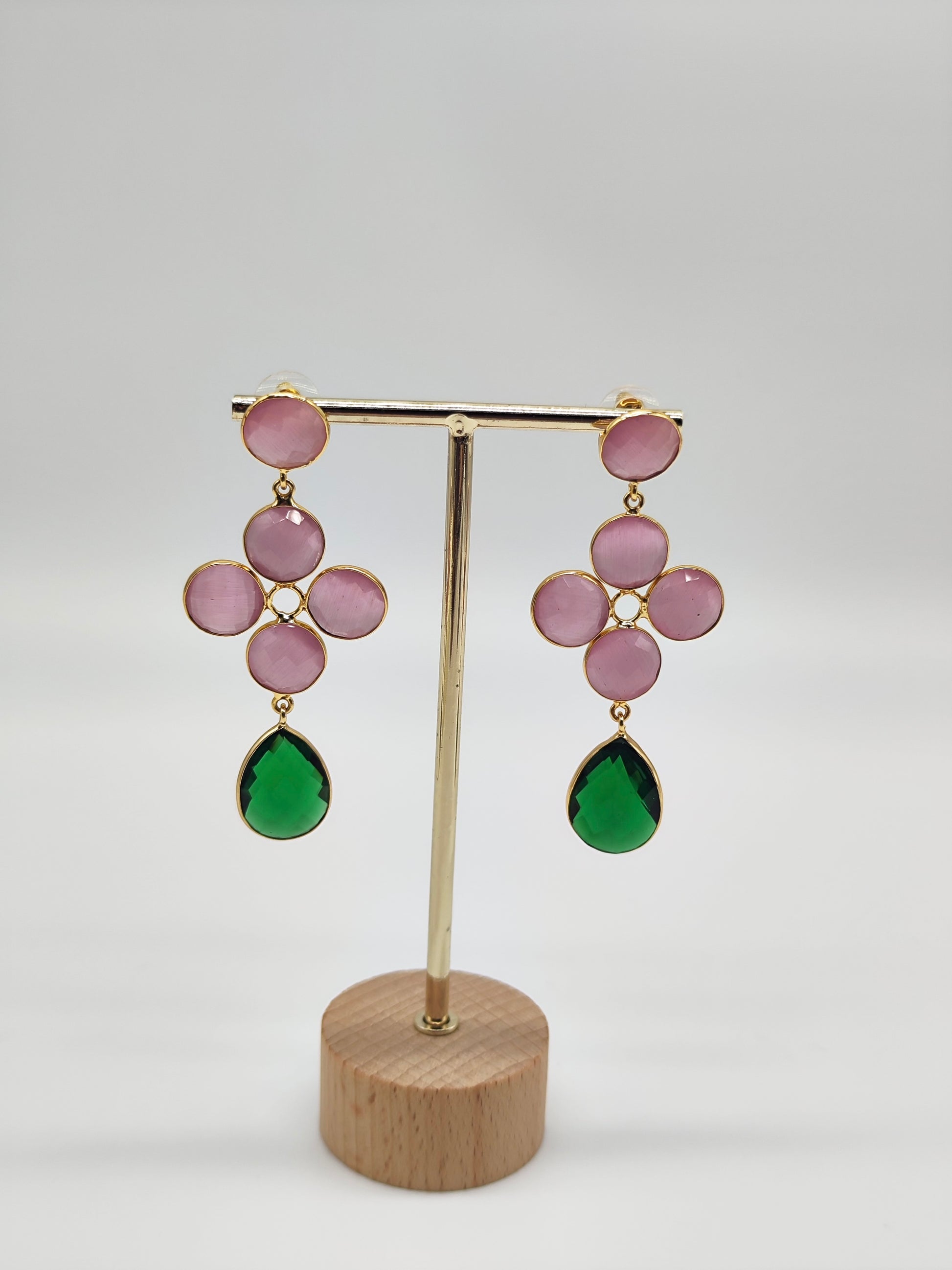 ✧ Pendientes Padma Rosa Verde · Edición Limitada