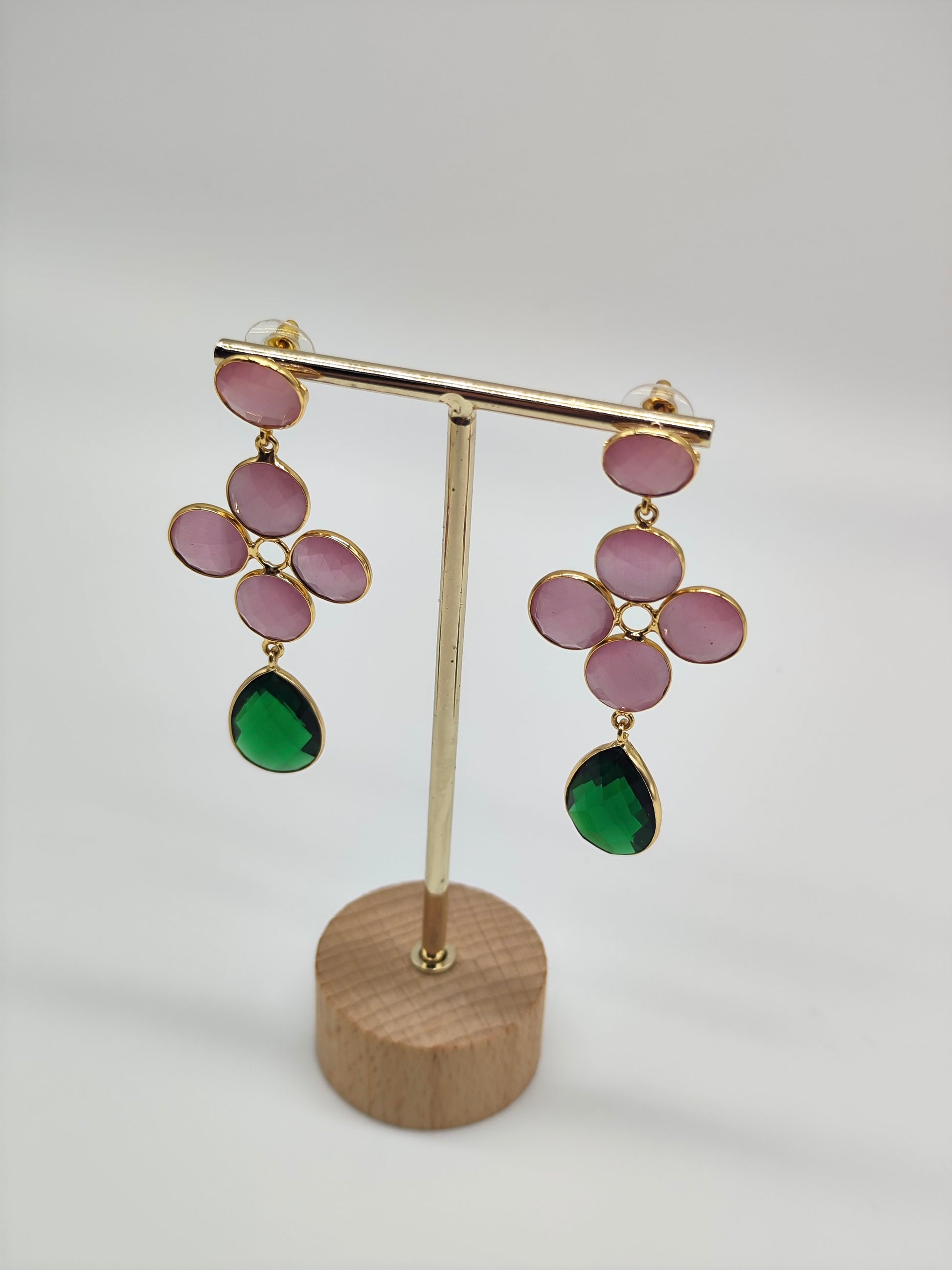 ✧ Pendientes Padma Rosa Verde · Edición Limitada