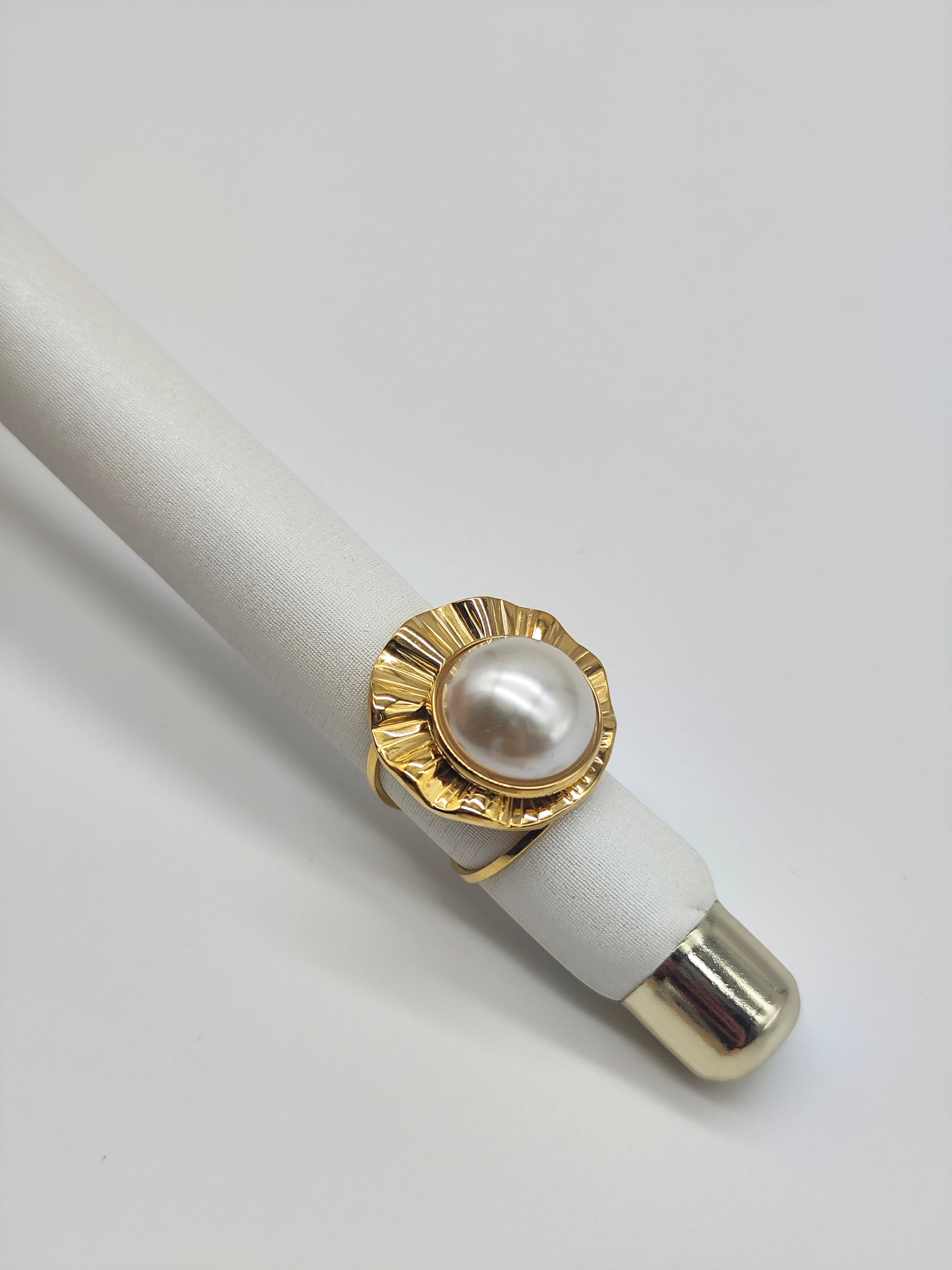 Anillo Soléa Perla – Acero Inoxidable Dorado