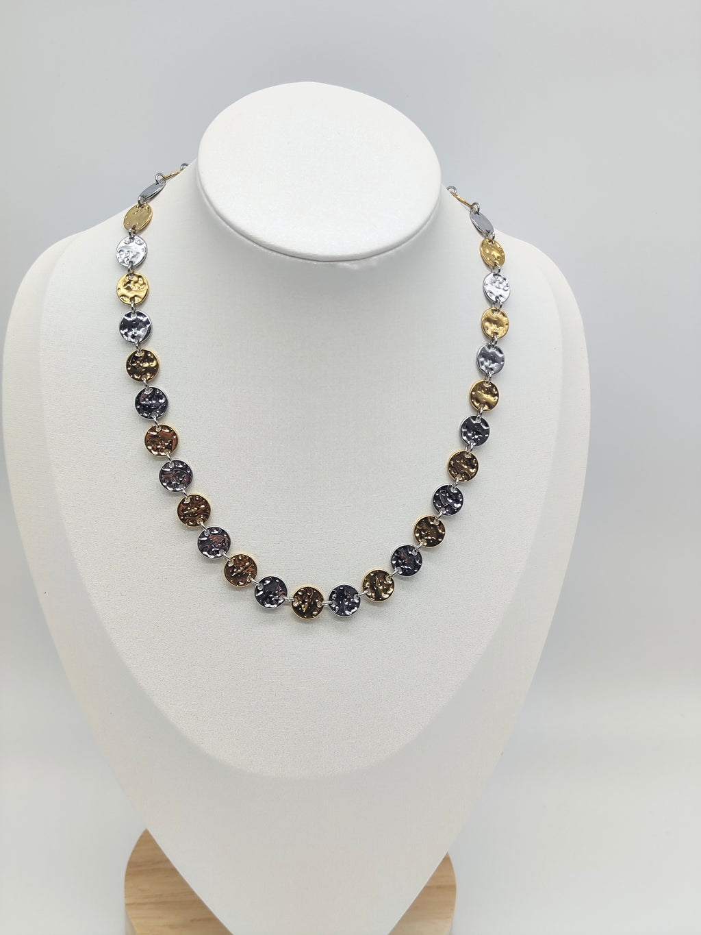 Collar Bicolor de Acero Inoxidable – Dorado y Plateado