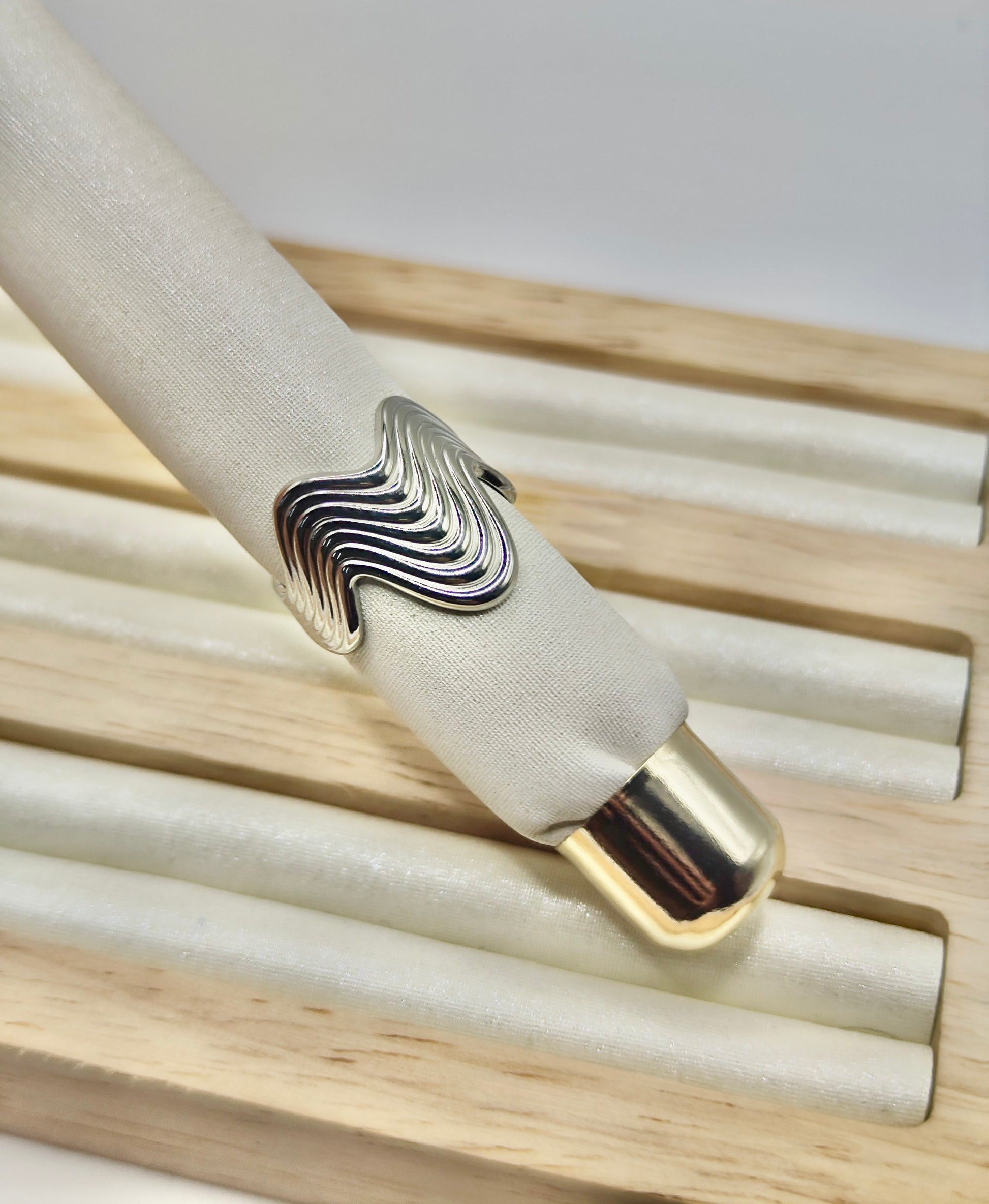 Anillo Olas – Dorado y Plateado