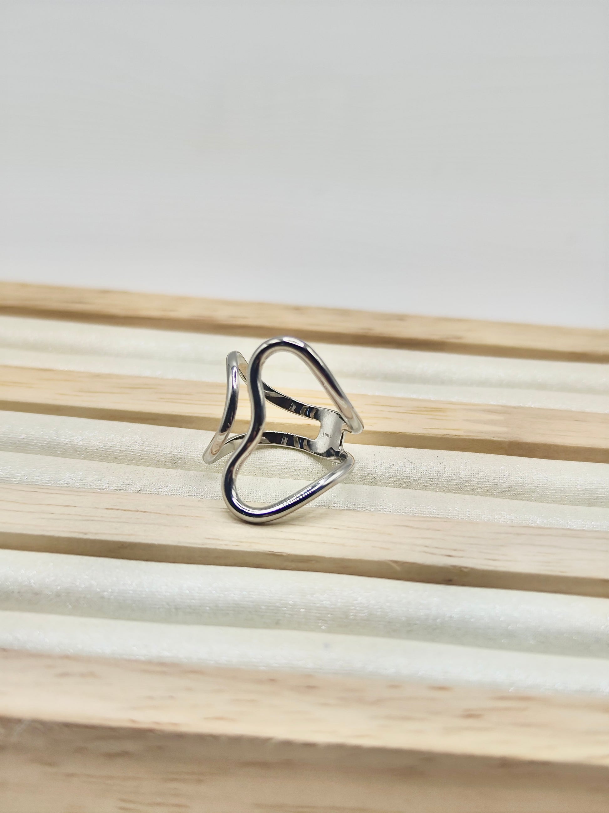 Anillo Wave – Plateado Ajustable