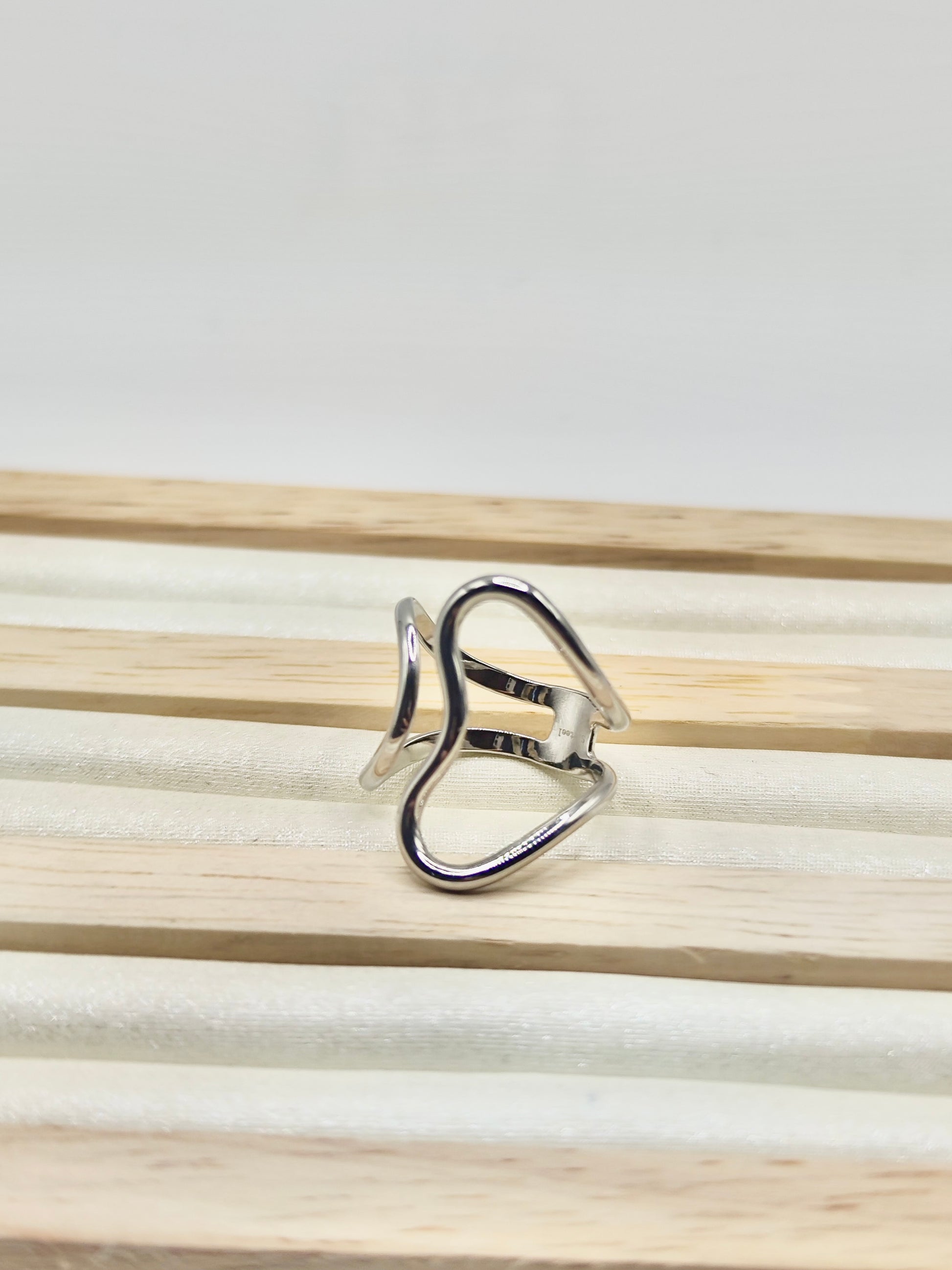 Anillo Wave – Plateado Ajustable