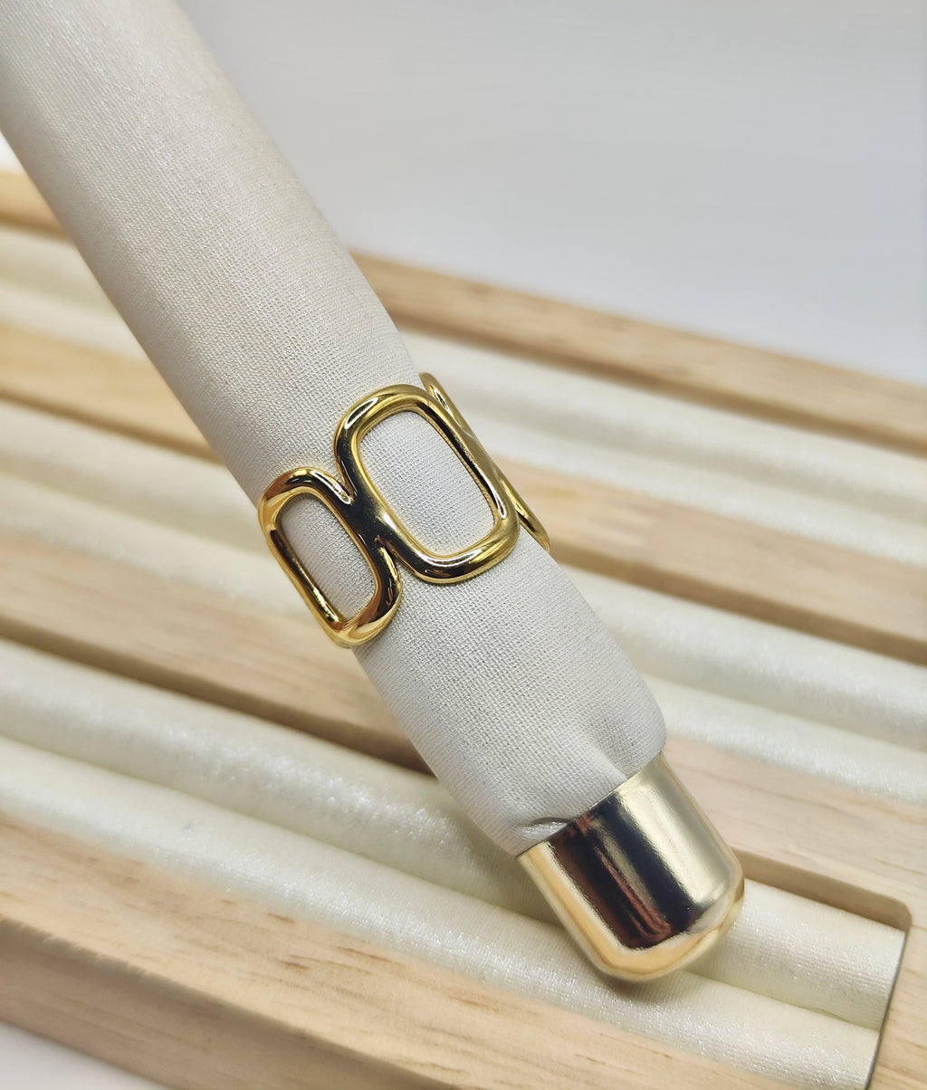 Anillo Eslabón – Dorado Ajustable