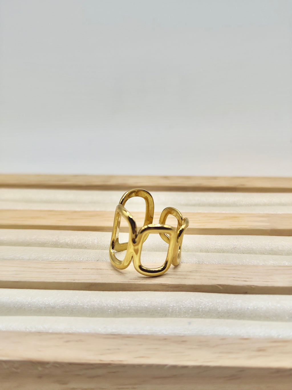 Anillo Eslabón – Dorado Ajustable