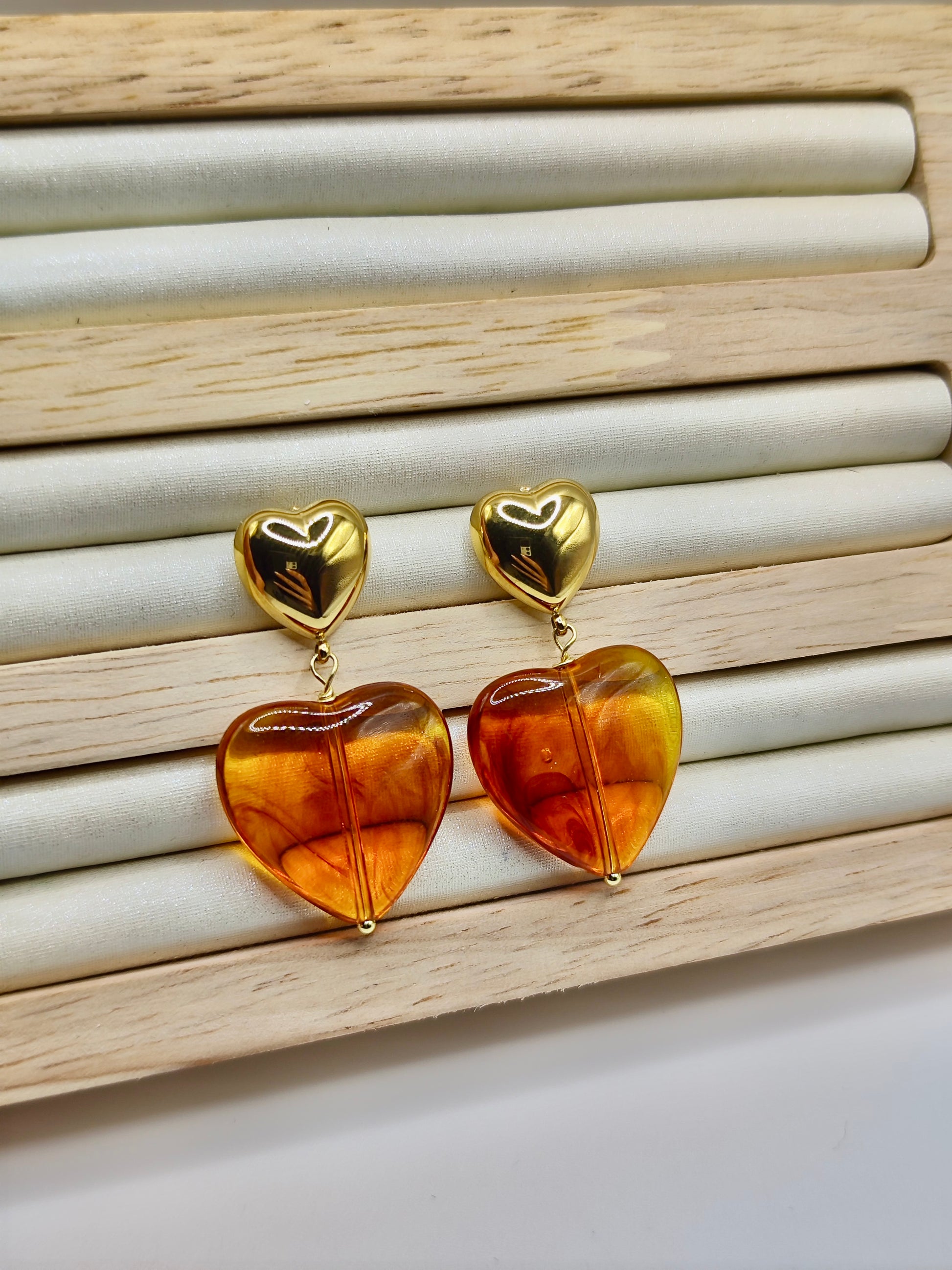 Pendientes Corazón Ámbar