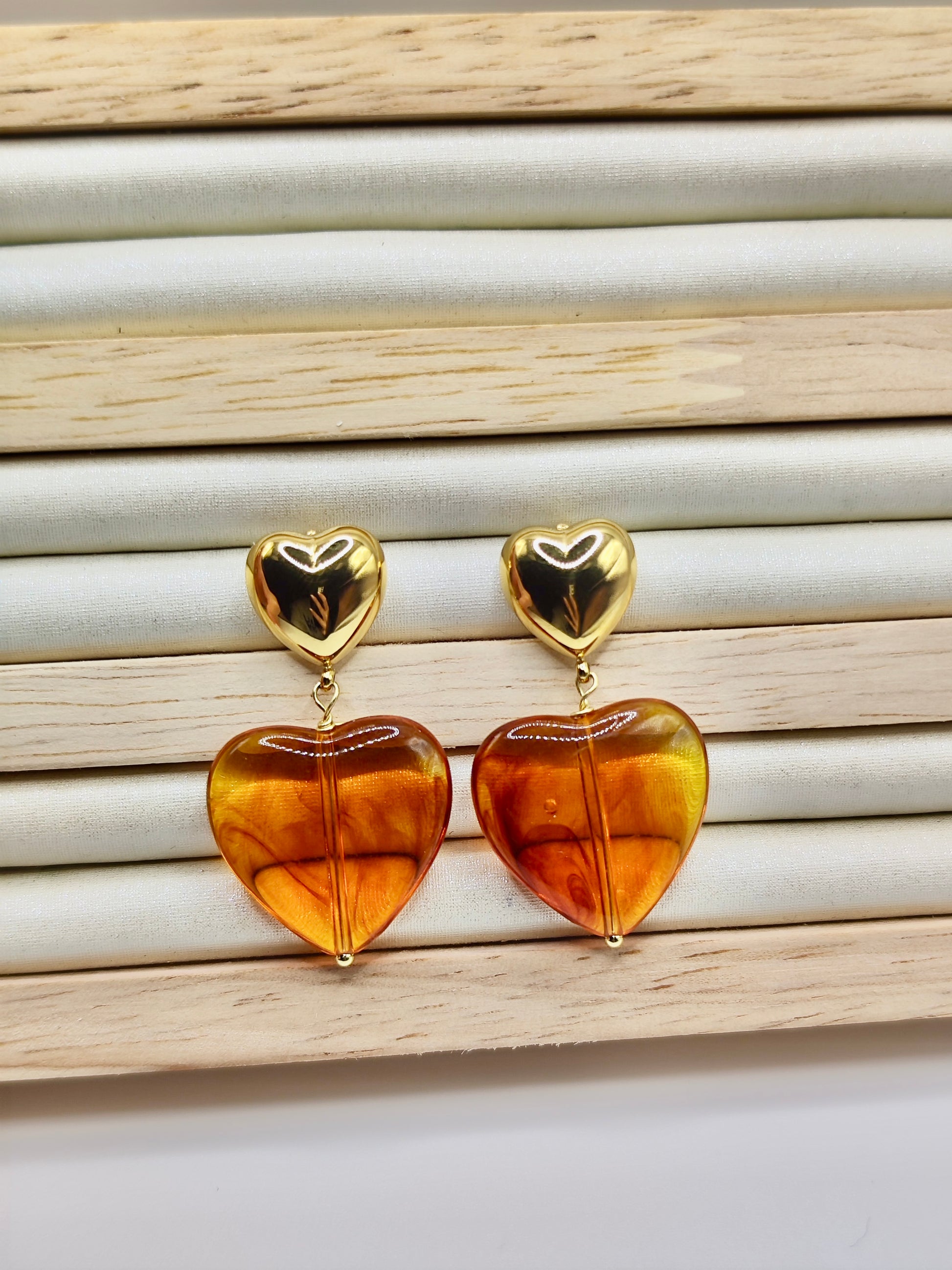 Pendientes Corazón Ámbar