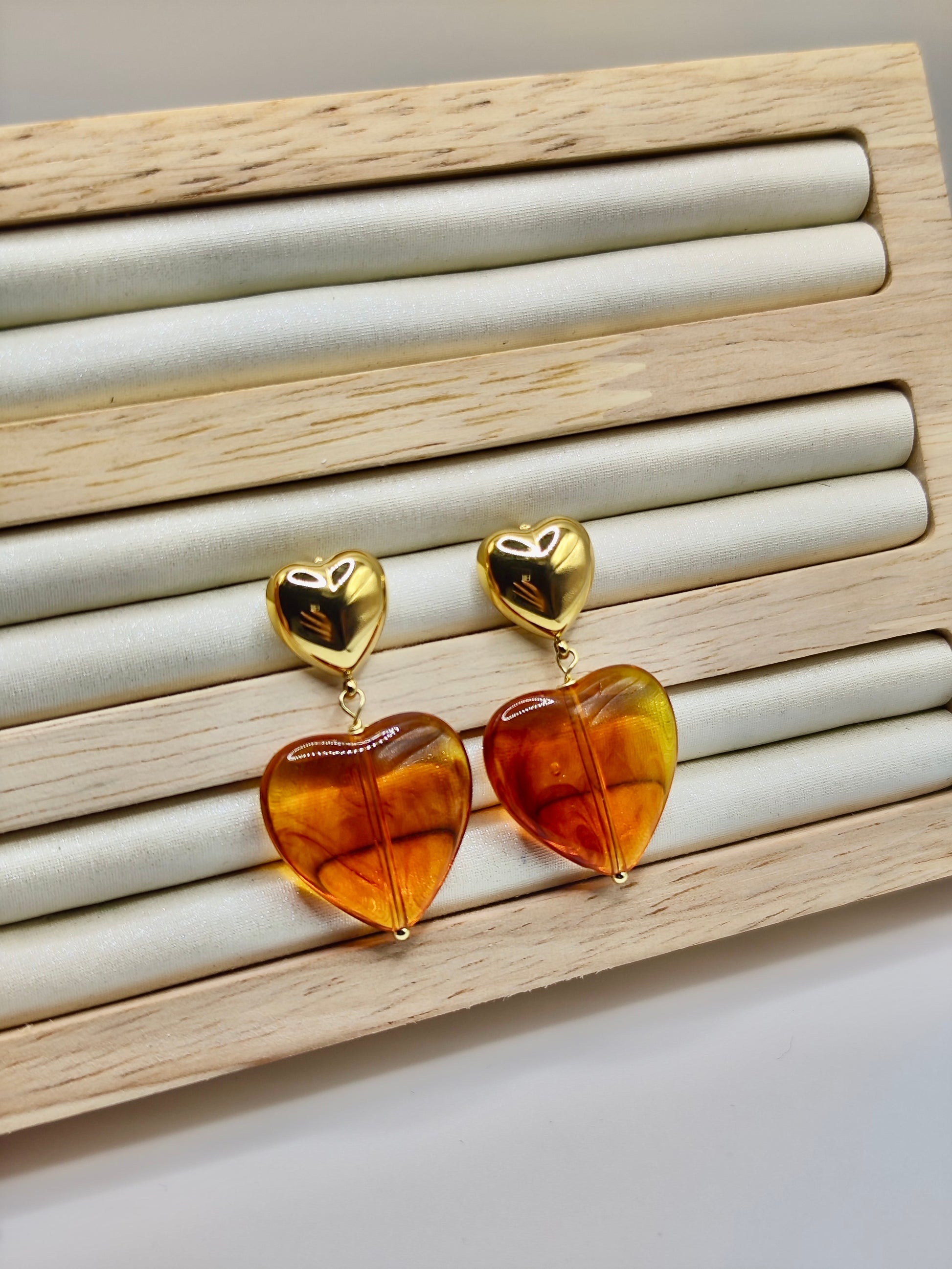 Pendientes Corazón Ámbar