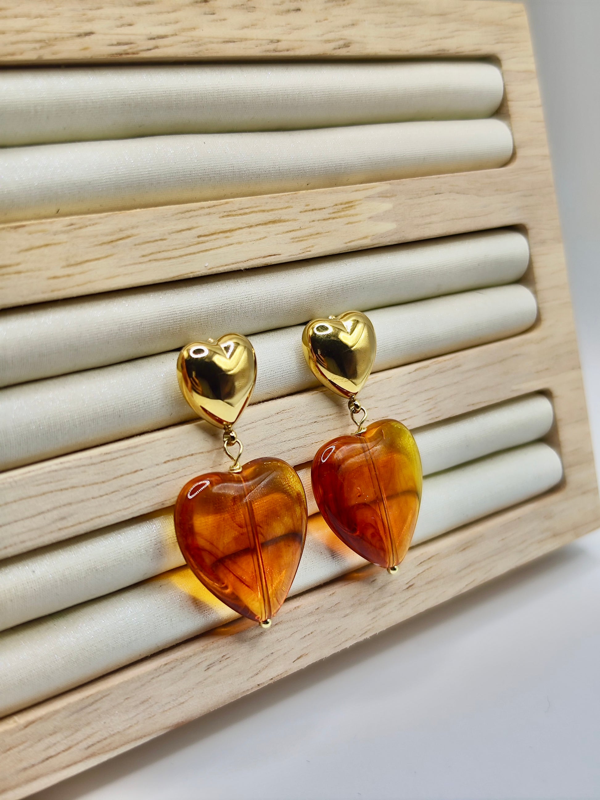 Pendientes Corazón Ámbar