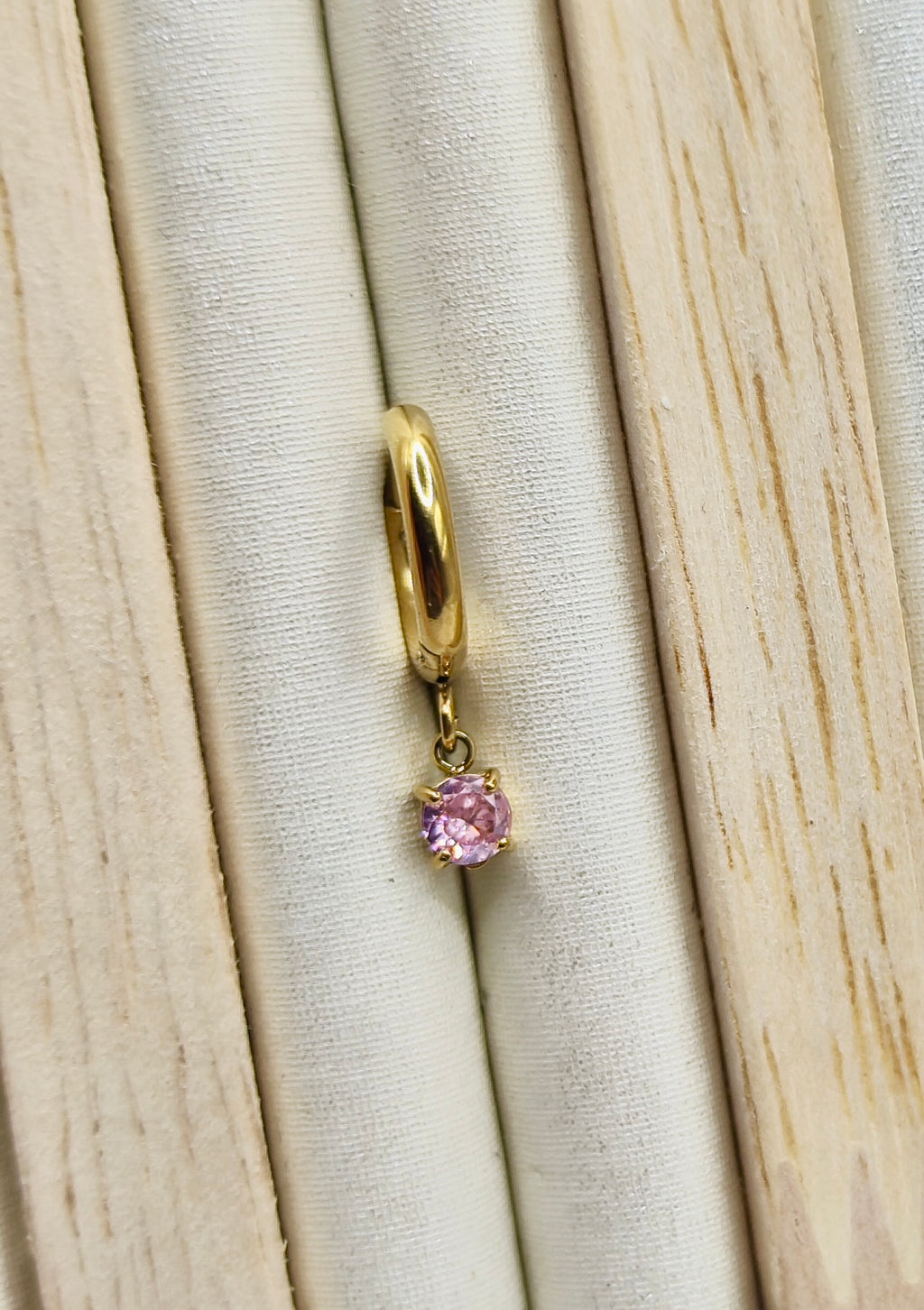 Pendientes Pink Shine – Dorado con Cristal Rosa